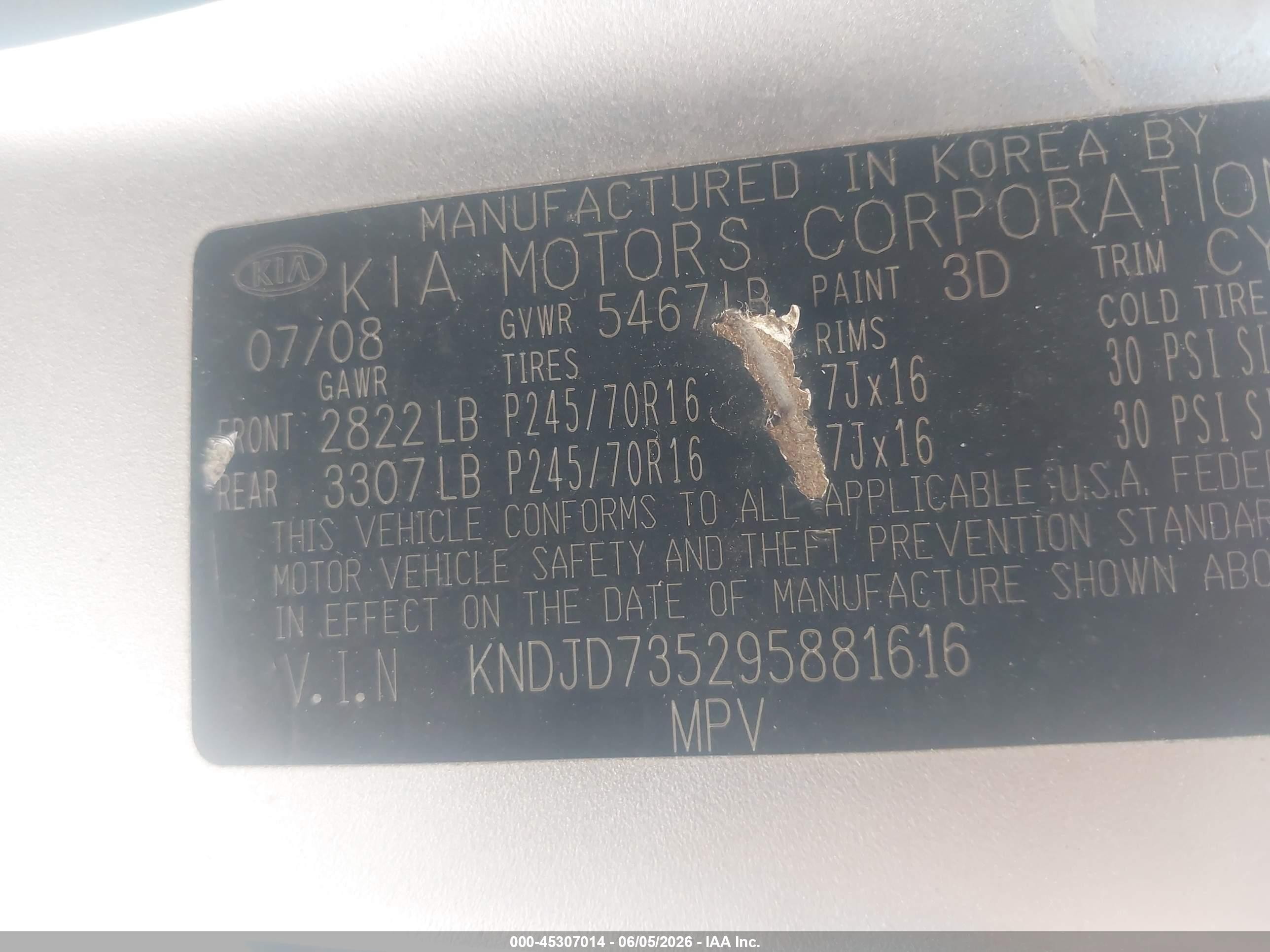 2009 Kia Sorento Lx Silver vin: KNDJD735295881616
