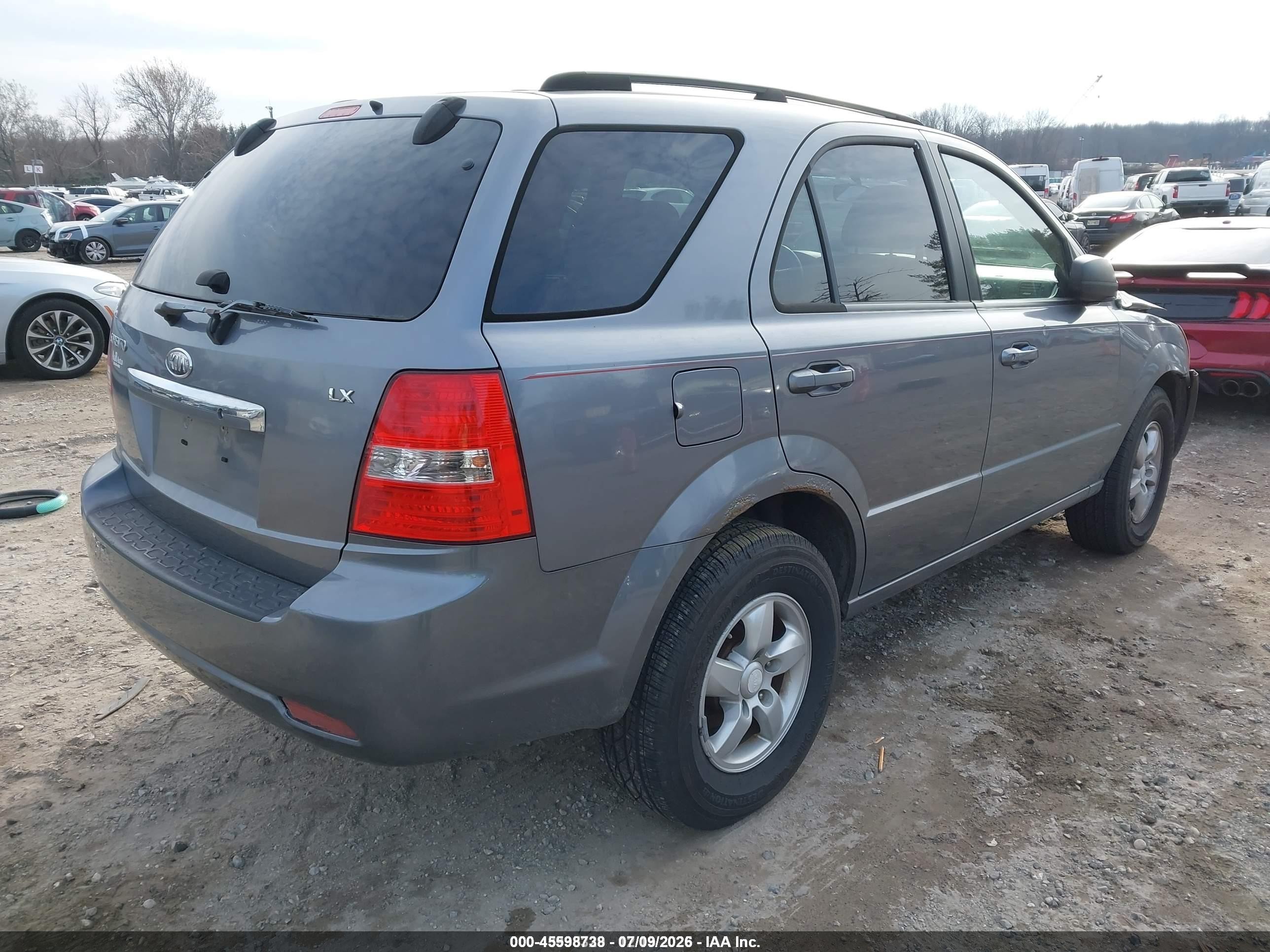 2008 Kia Sorento Lx Gray vin: KNDJD735385764481