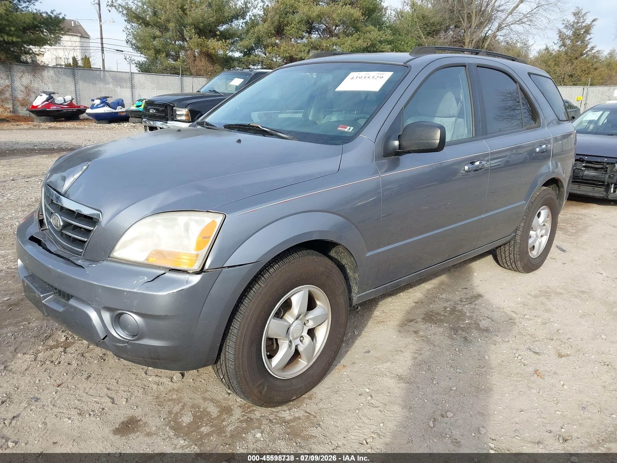 2008 Kia Sorento Lx Gray vin: KNDJD735385764481