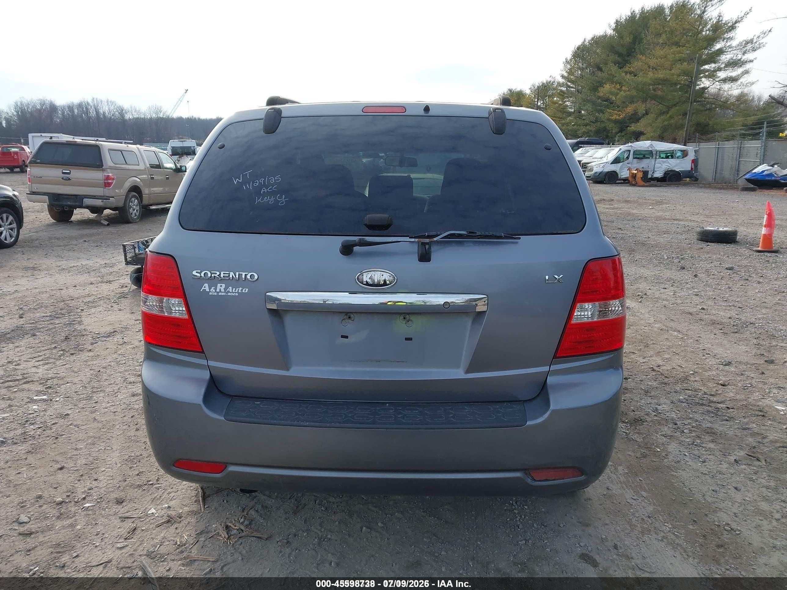 2008 Kia Sorento Lx Gray vin: KNDJD735385764481