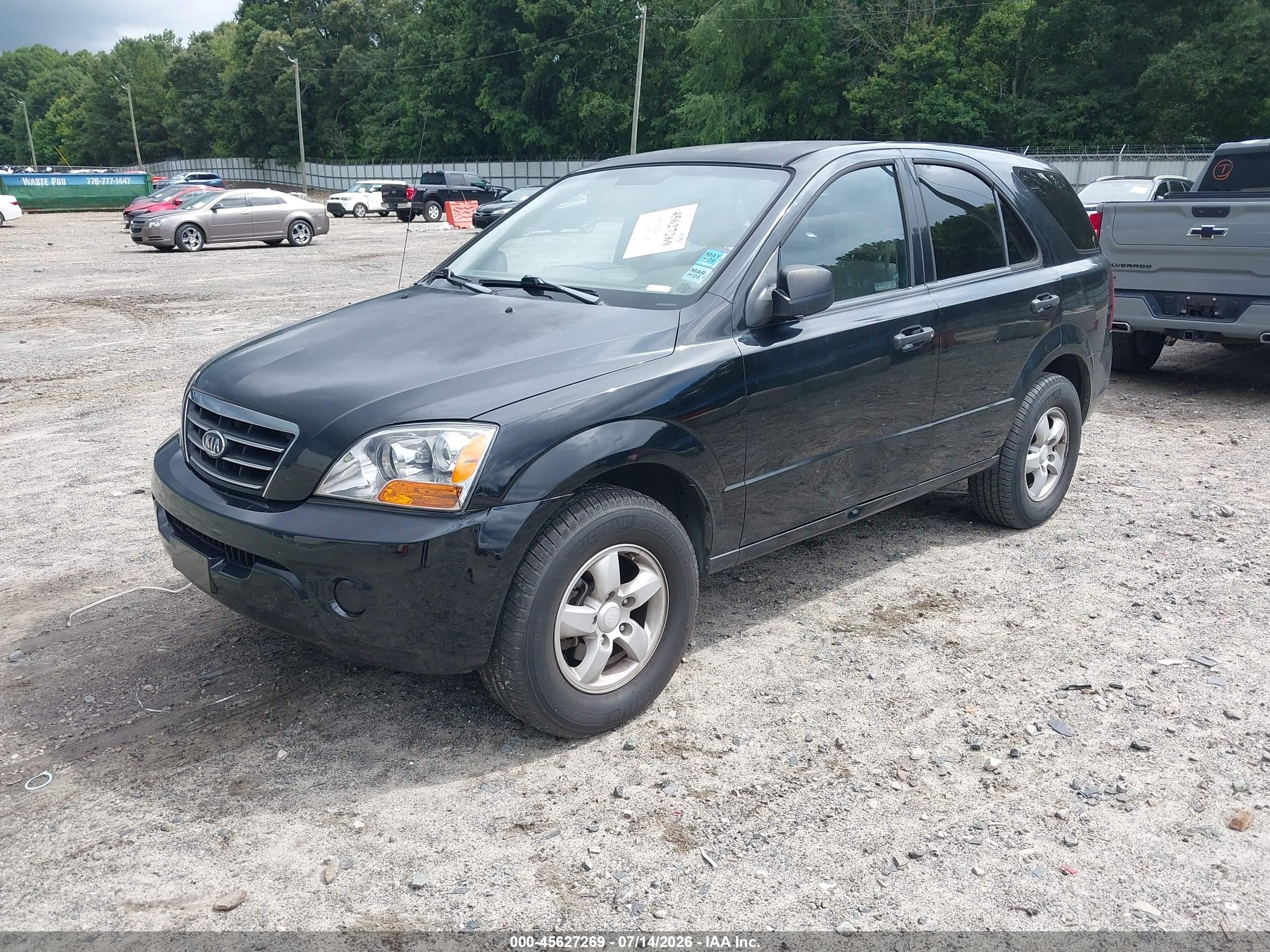 2008 Kia Sorento Lx Base Black vin: KNDJD735385813677