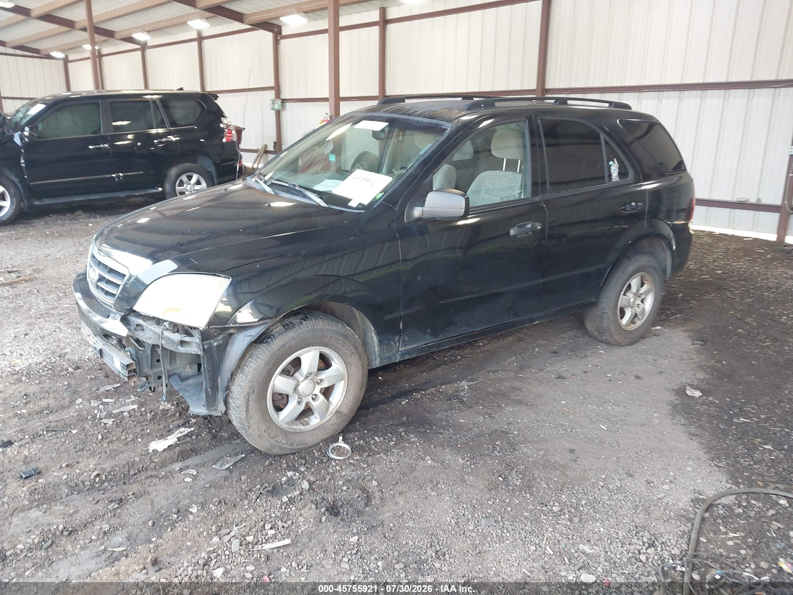 2008 Kia Sorento Lx Black vin: KNDJD735385844654
