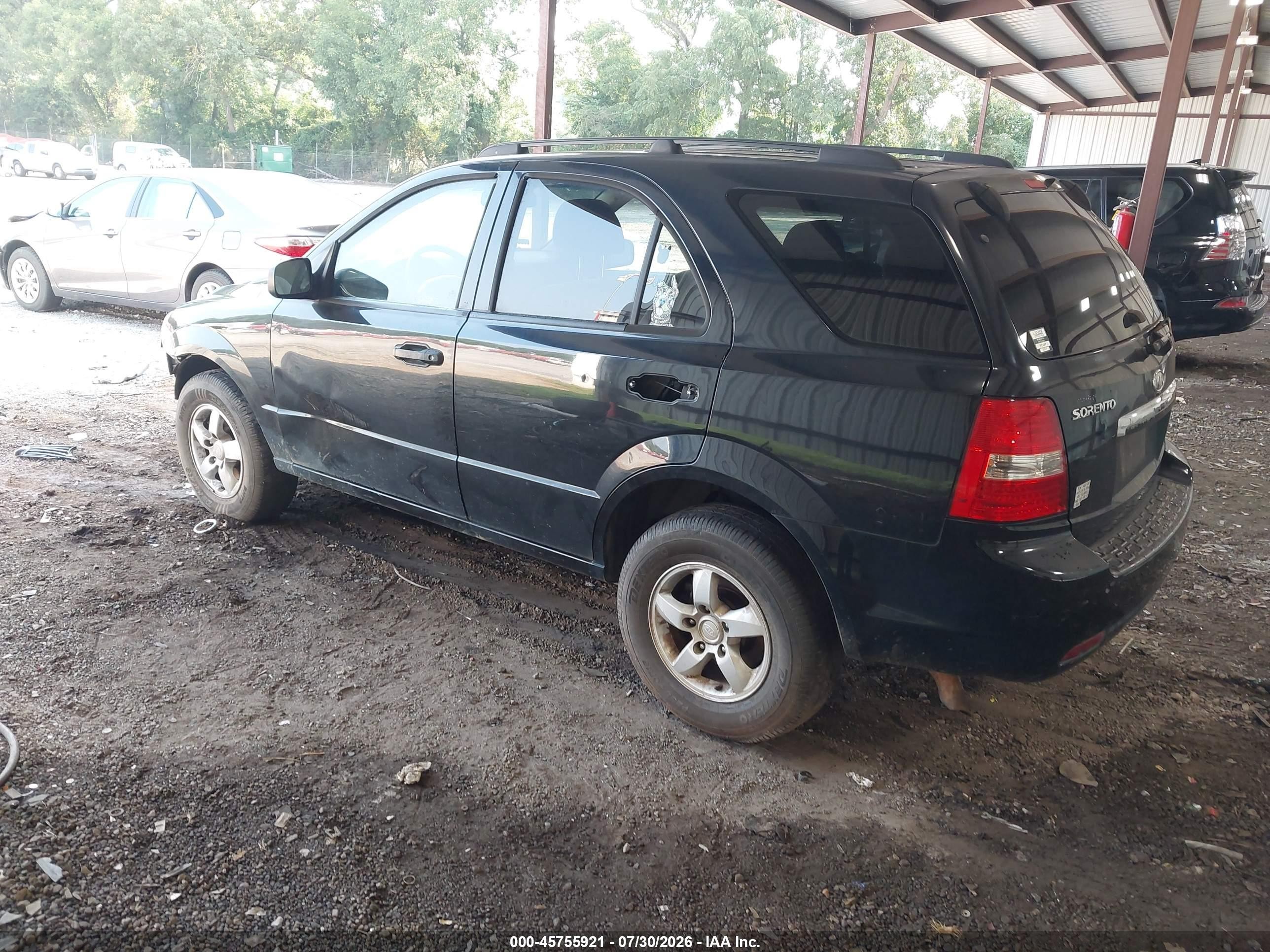2008 Kia Sorento Lx Black vin: KNDJD735385844654