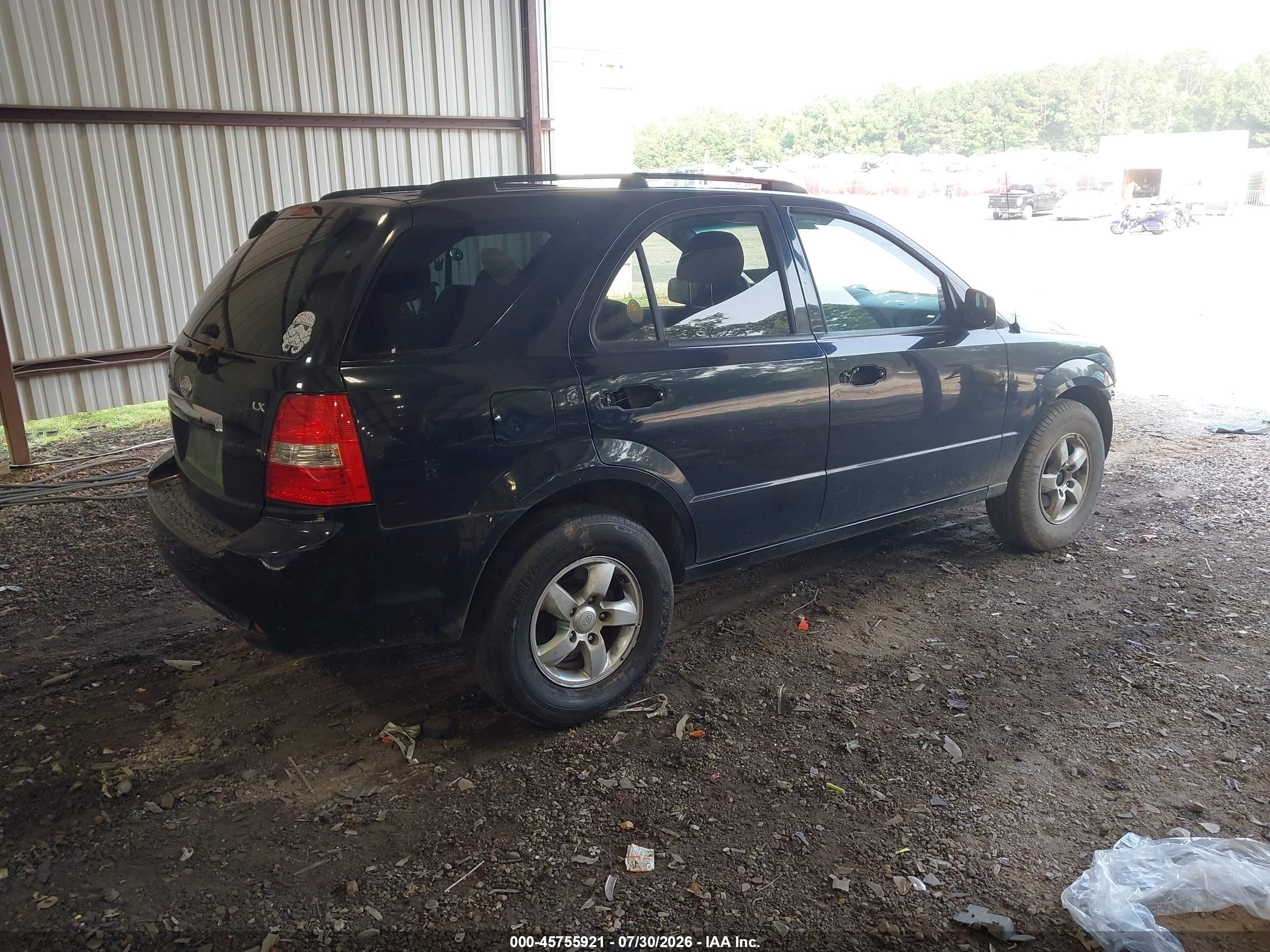 2008 Kia Sorento Lx Black vin: KNDJD735385844654