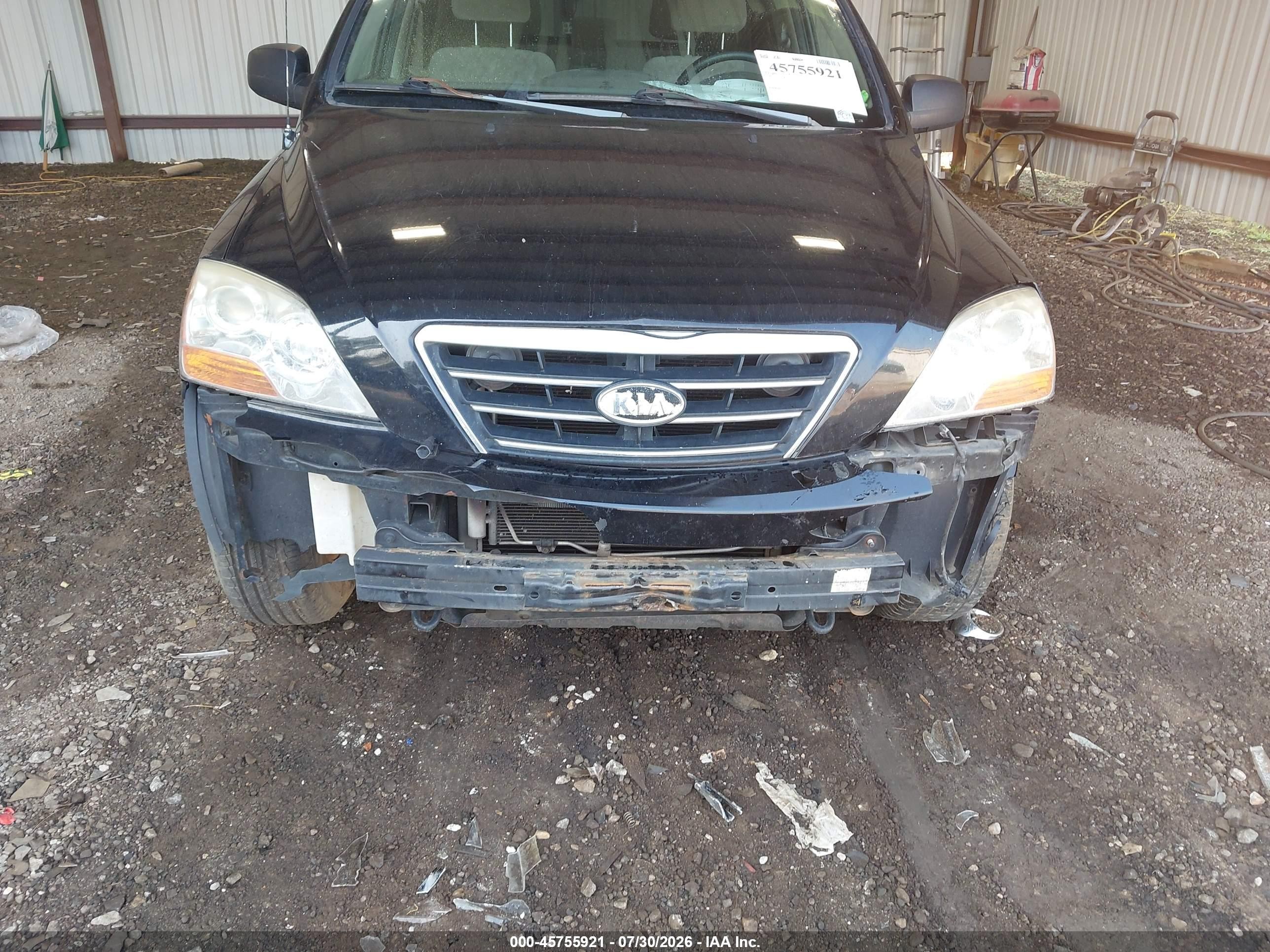 2008 Kia Sorento Lx Black vin: KNDJD735385844654