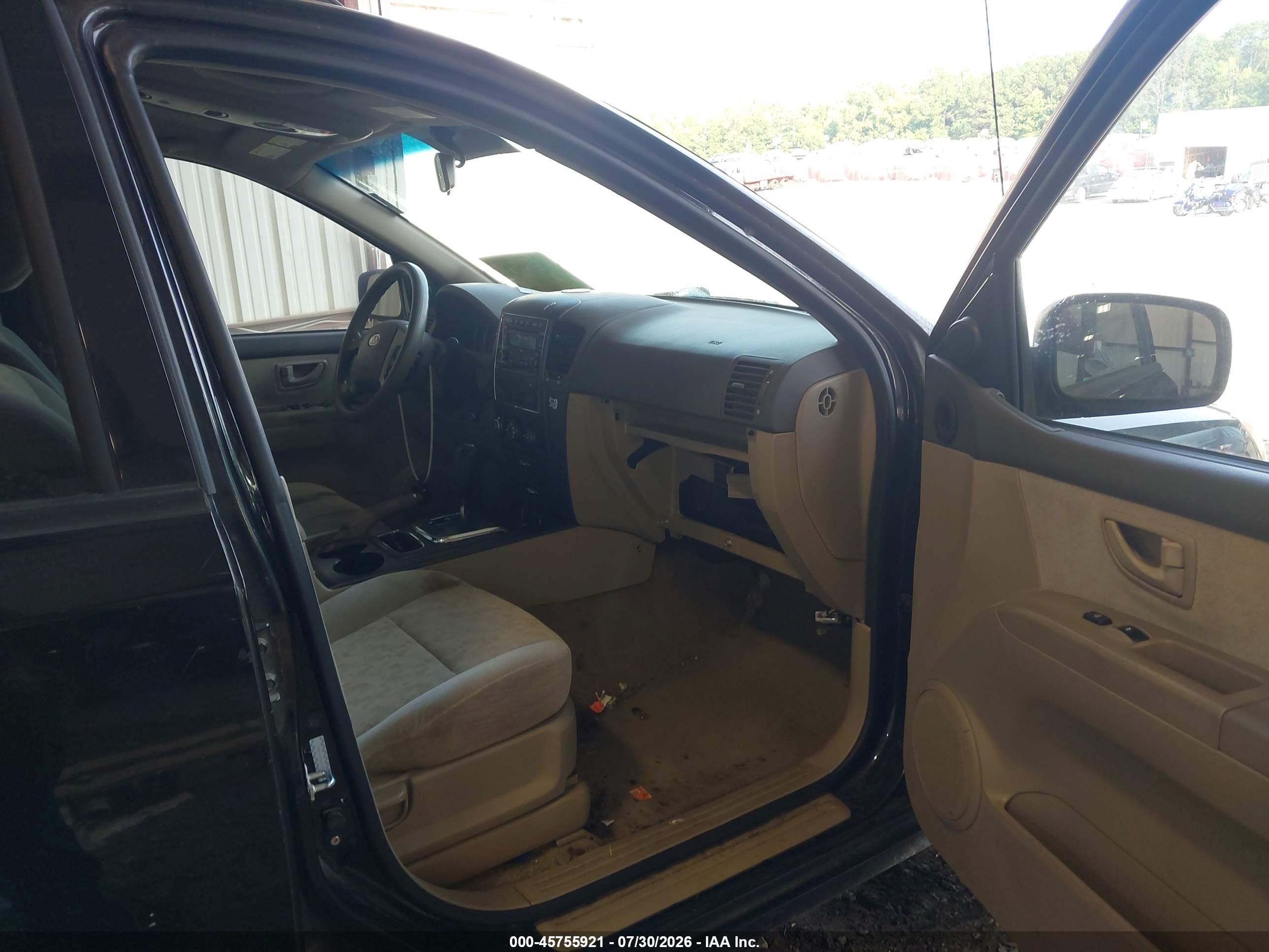 2008 Kia Sorento Lx Black vin: KNDJD735385844654