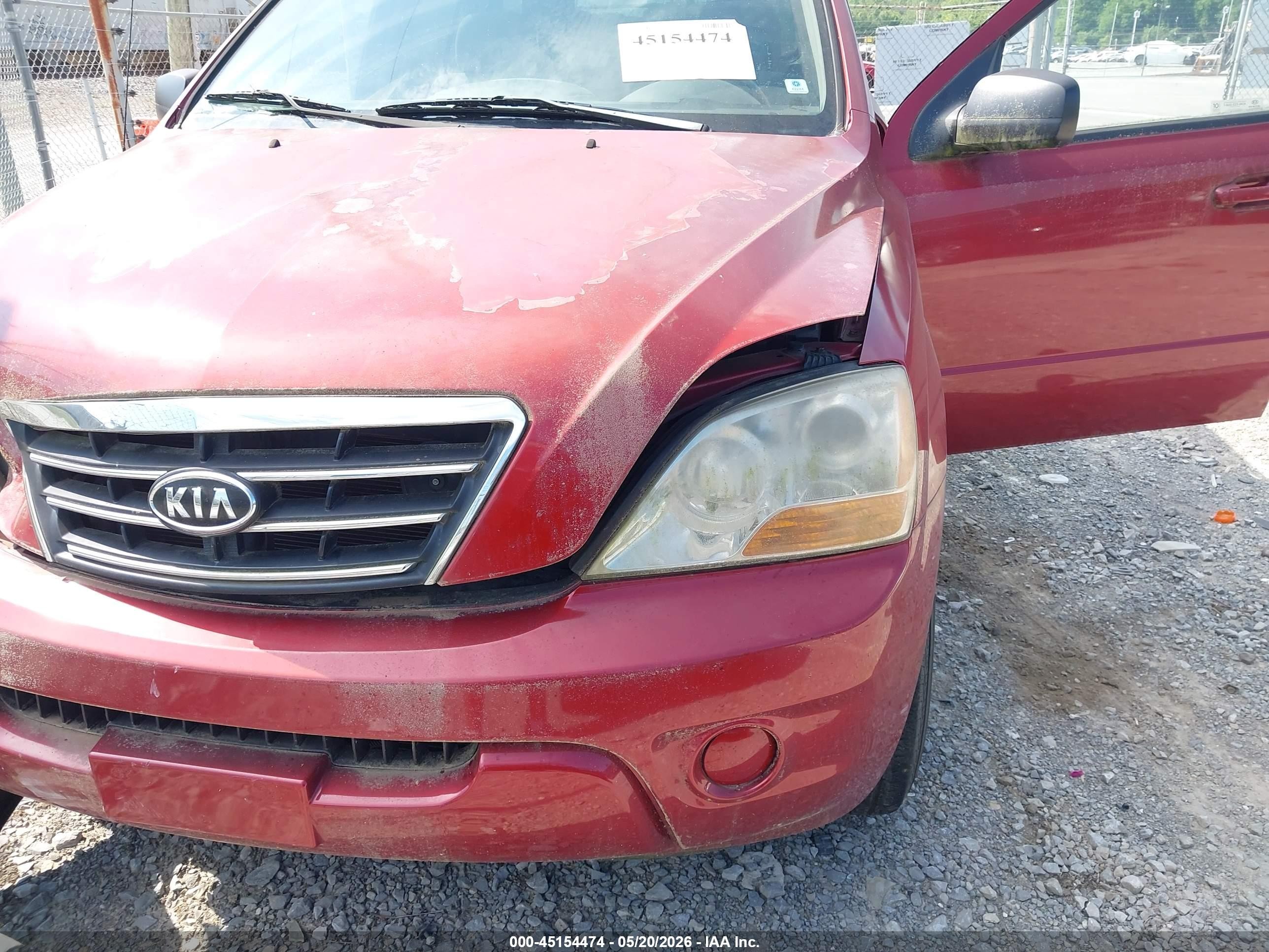 2008 Kia Sorento Lx Red vin: KNDJD735685803046