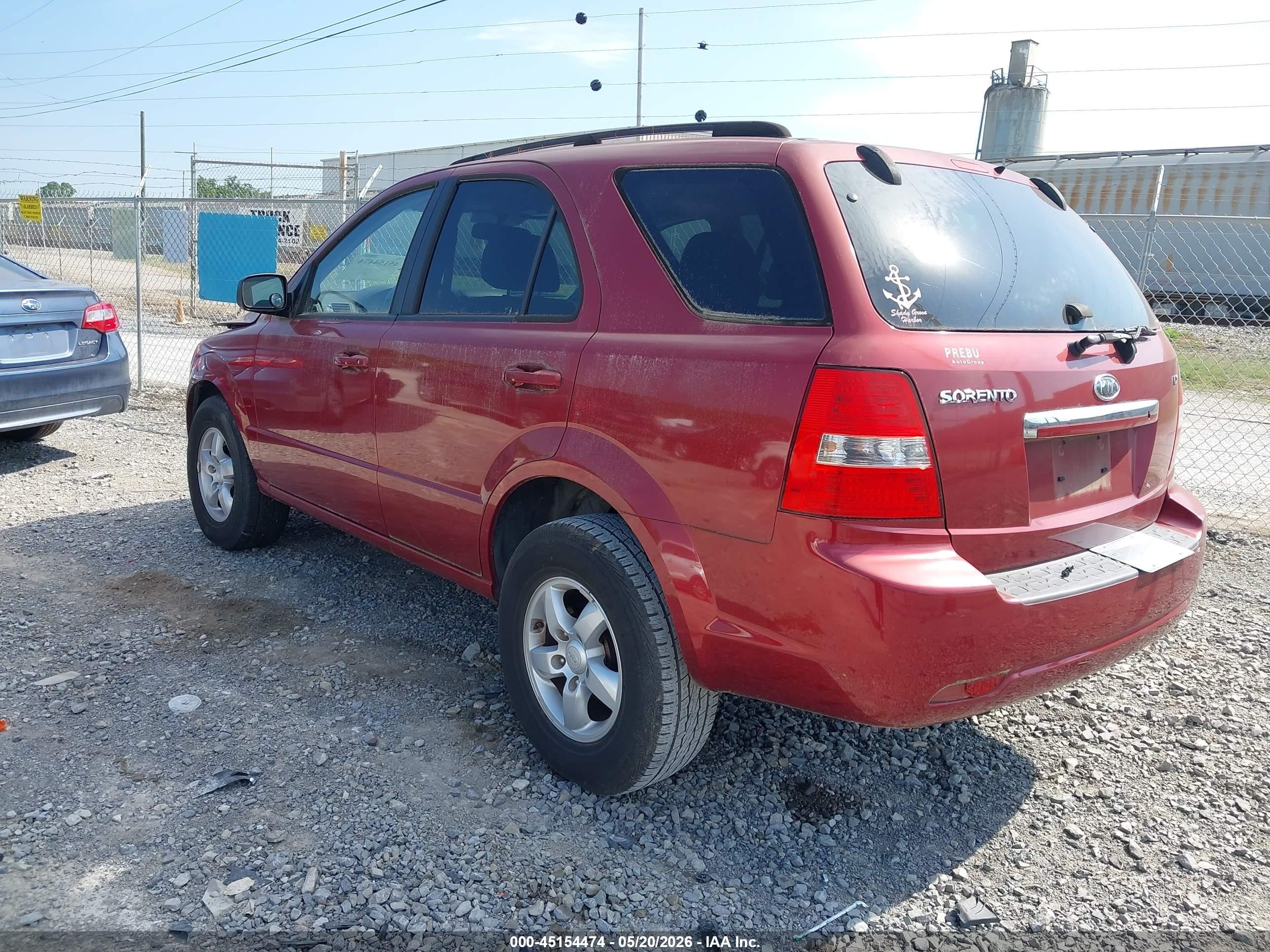2008 Kia Sorento Lx Red vin: KNDJD735685803046