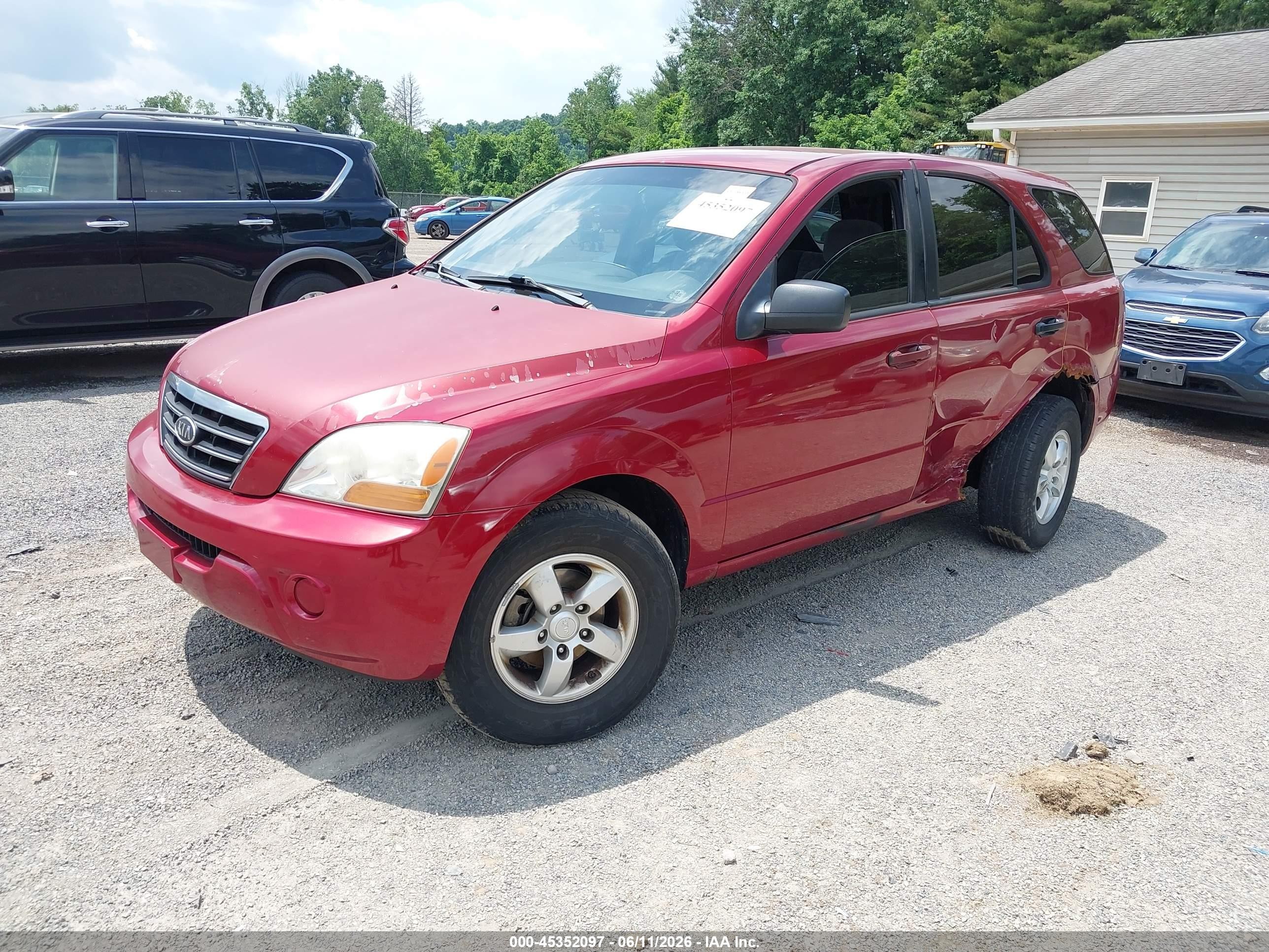 2008 Kia Sorento Lx Base Red vin: KNDJD735685837858