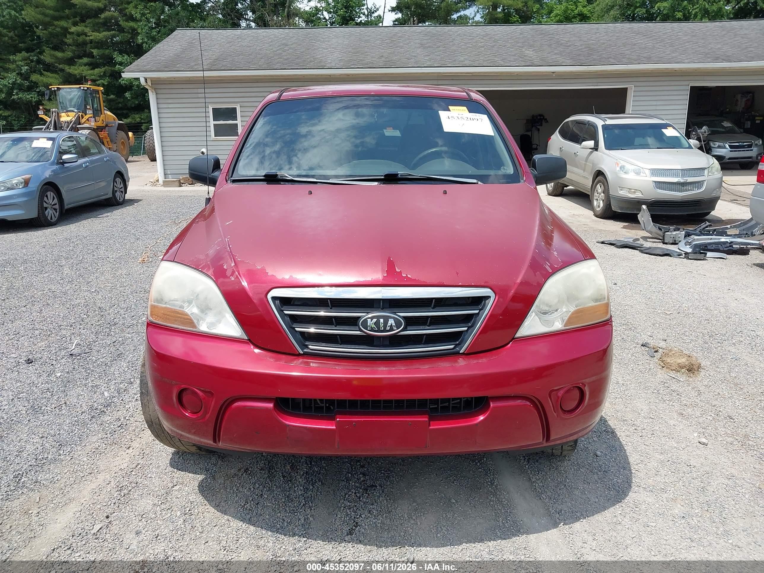 2008 Kia Sorento Lx Base Red vin: KNDJD735685837858