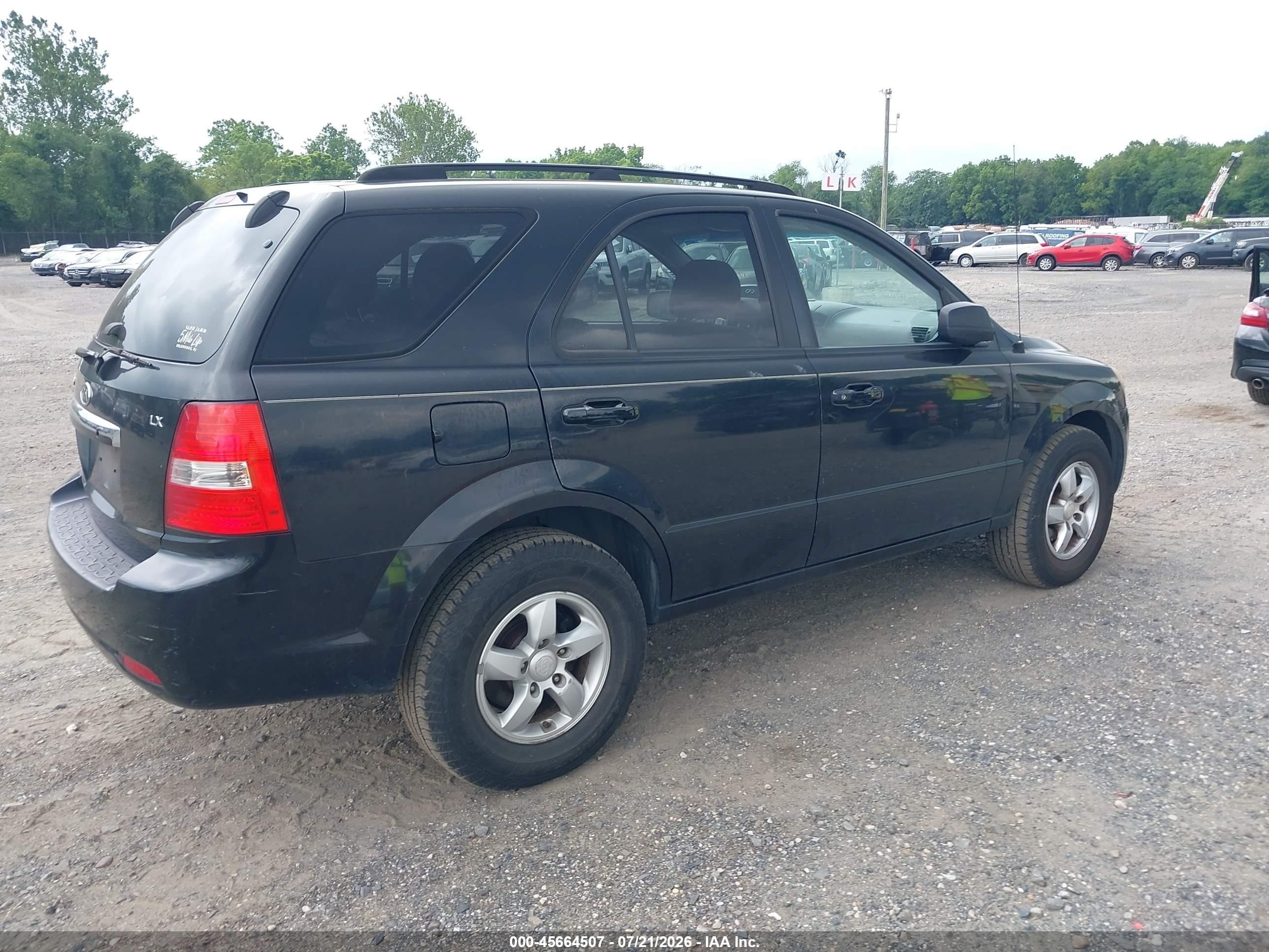 2008 Kia Sorento Lx Black vin: KNDJD735785765486