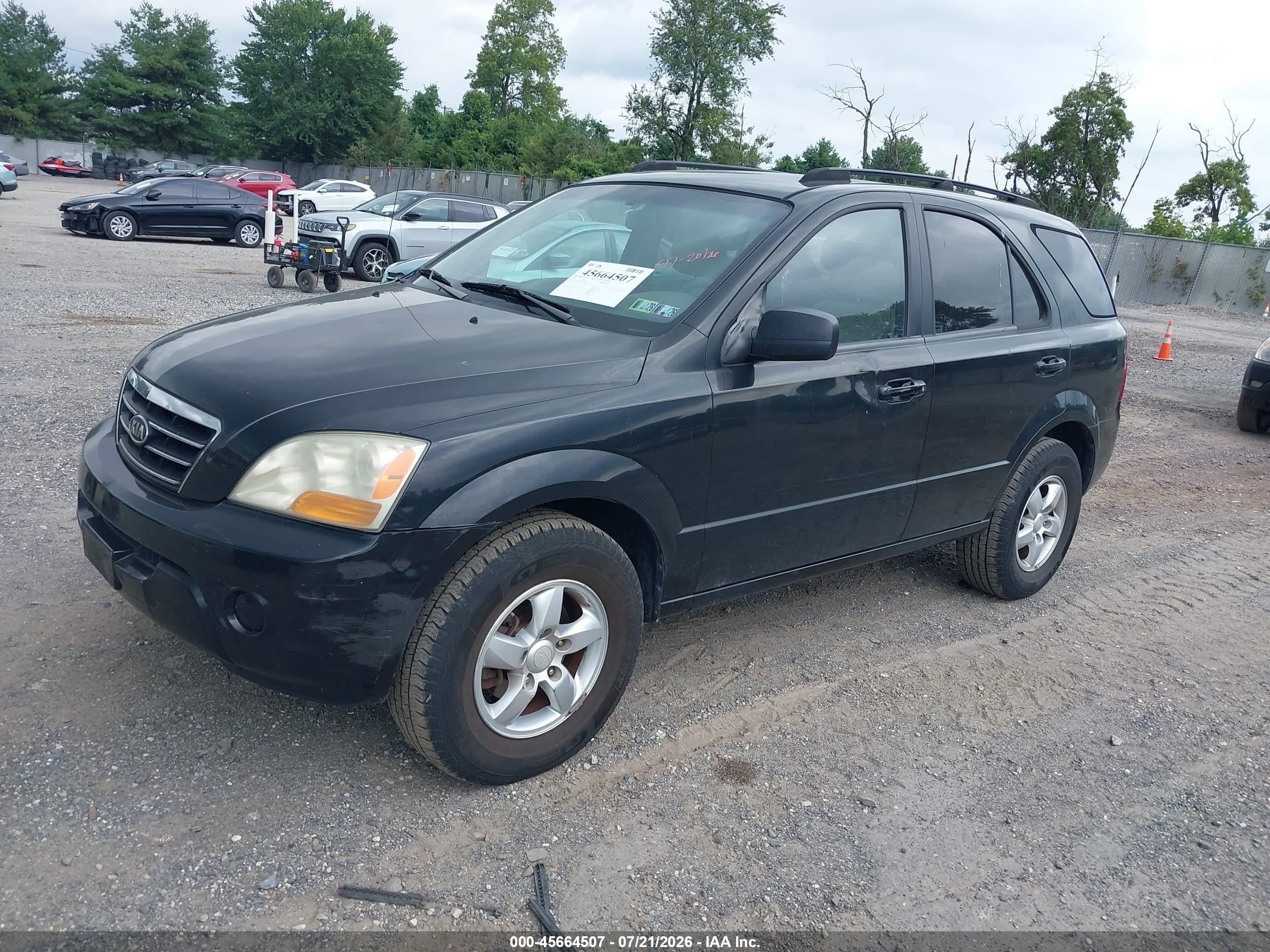 2008 Kia Sorento Lx Black vin: KNDJD735785765486