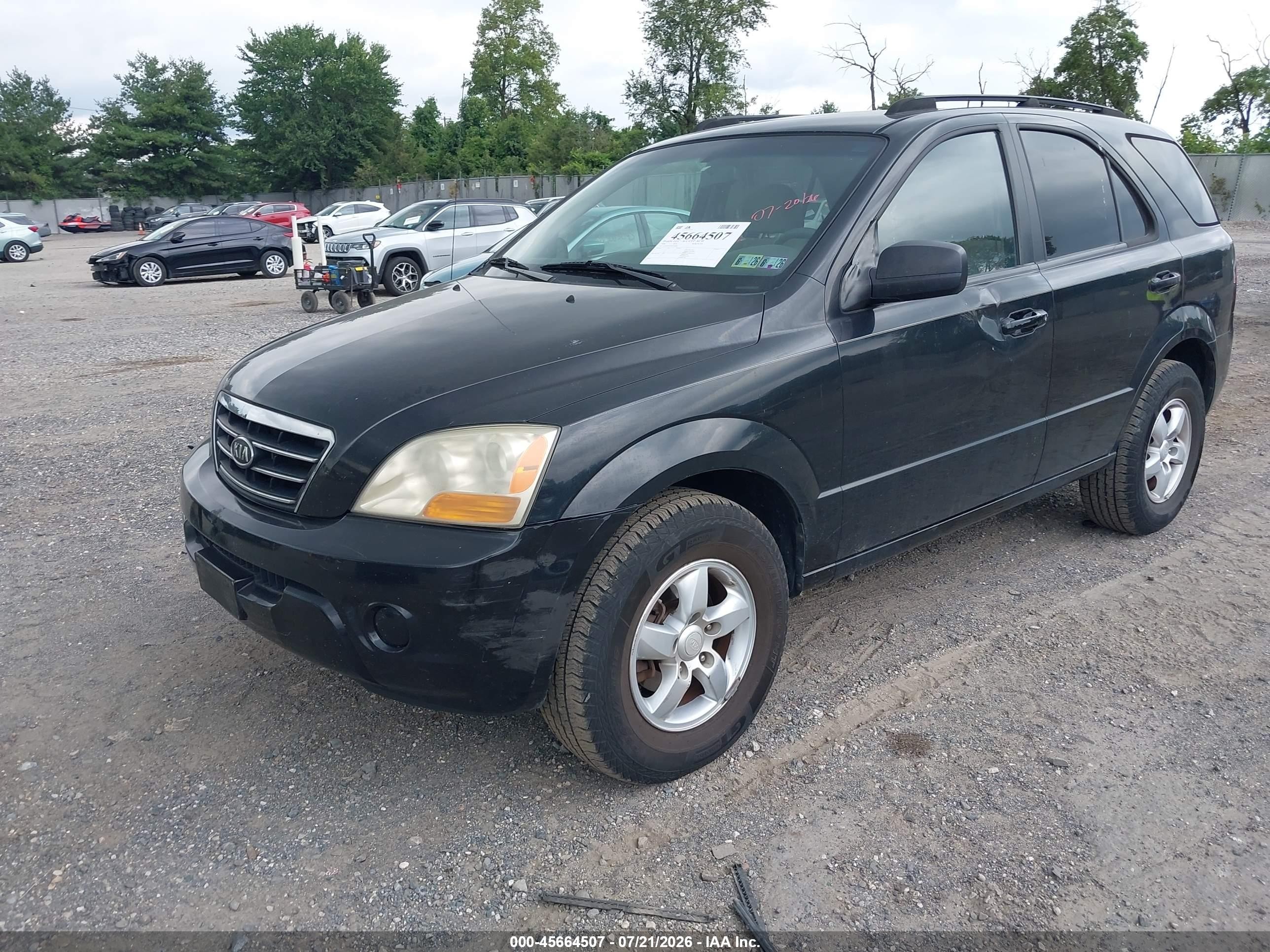 2008 Kia Sorento Lx Black vin: KNDJD735785765486