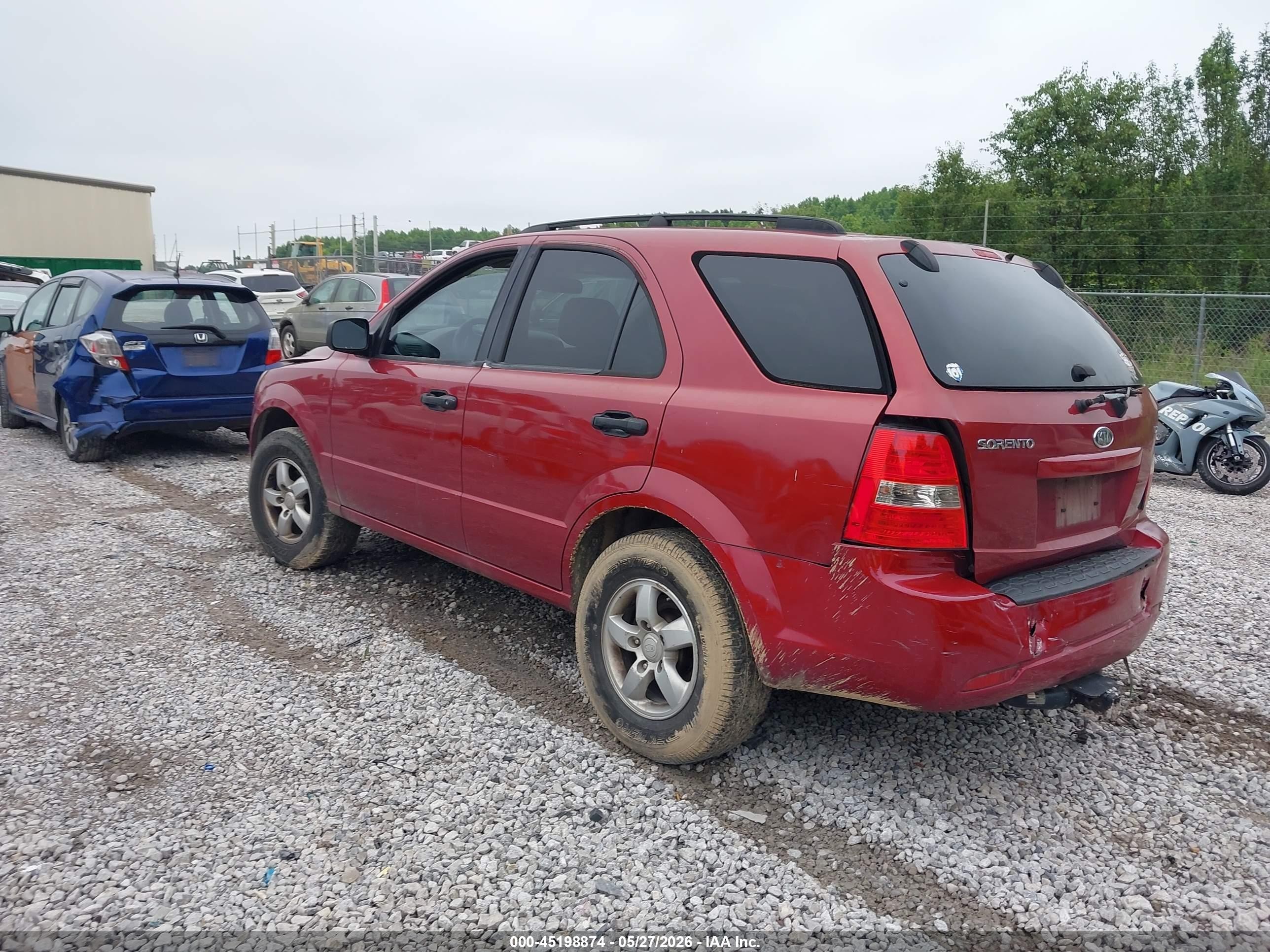 2009 Kia Sorento Lx Красный vin: KNDJD735795890960