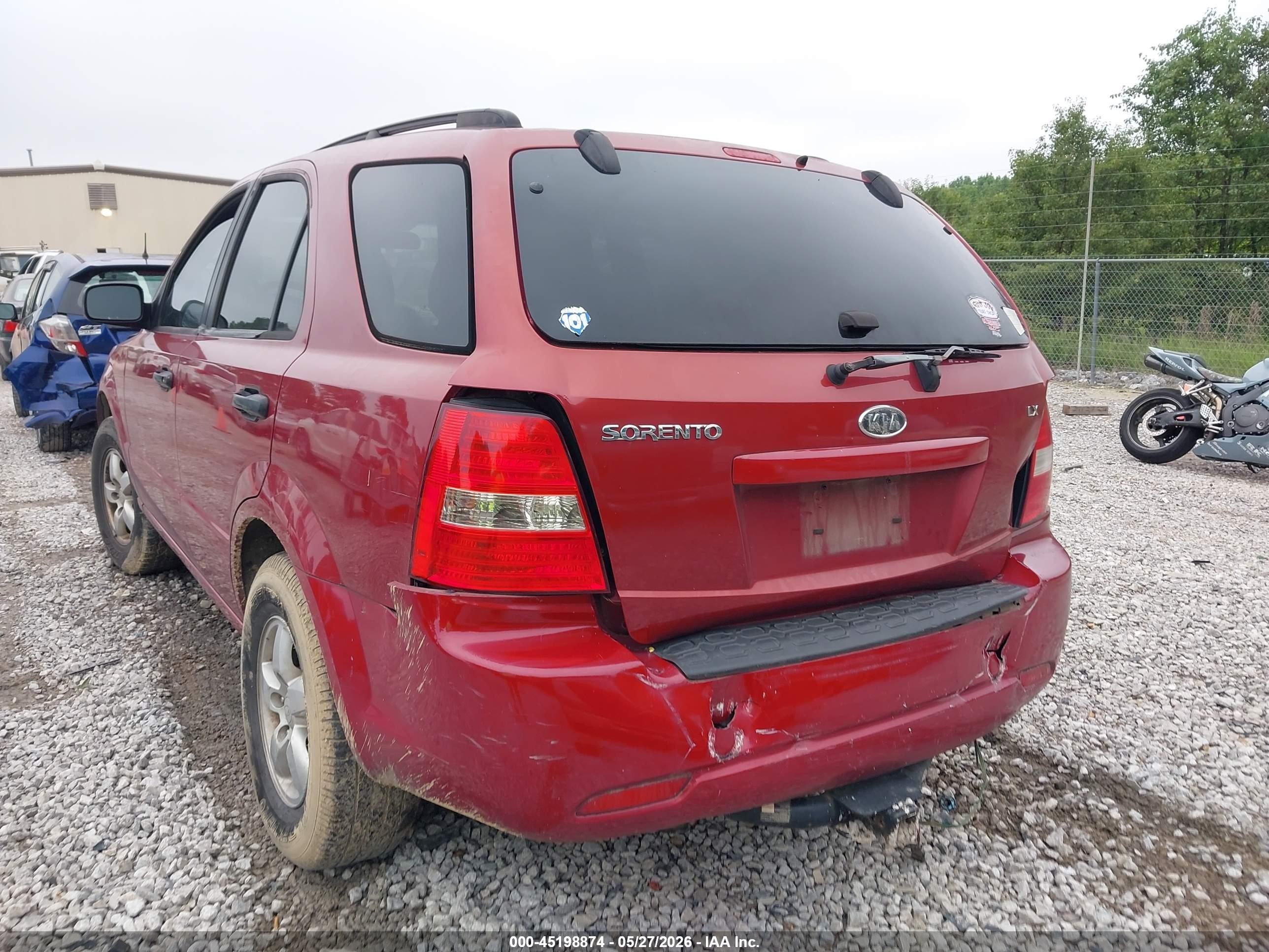 2009 Kia Sorento Lx Красный vin: KNDJD735795890960