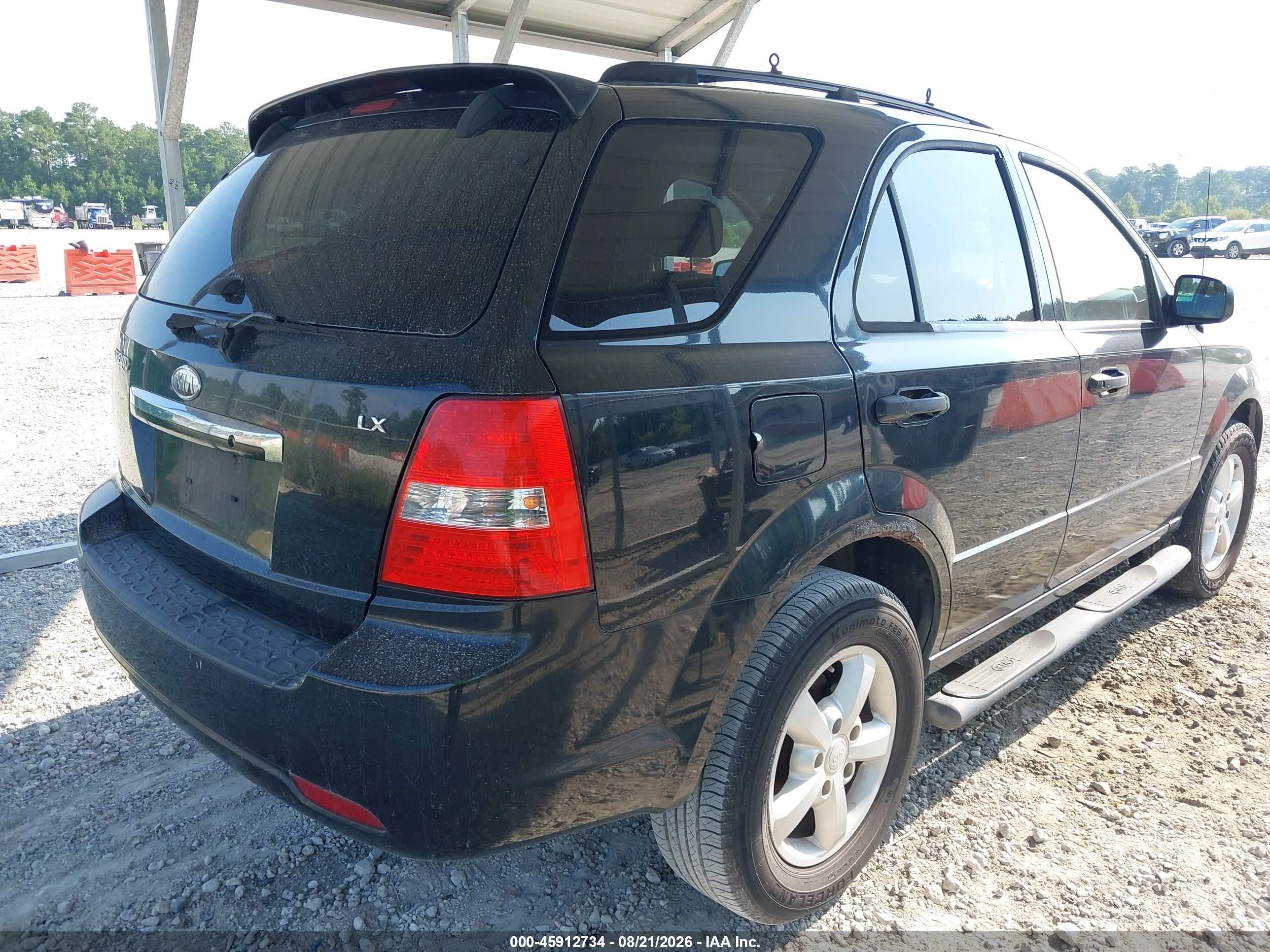 2008 Kia Sorento Lx Black vin: KNDJD735885791305