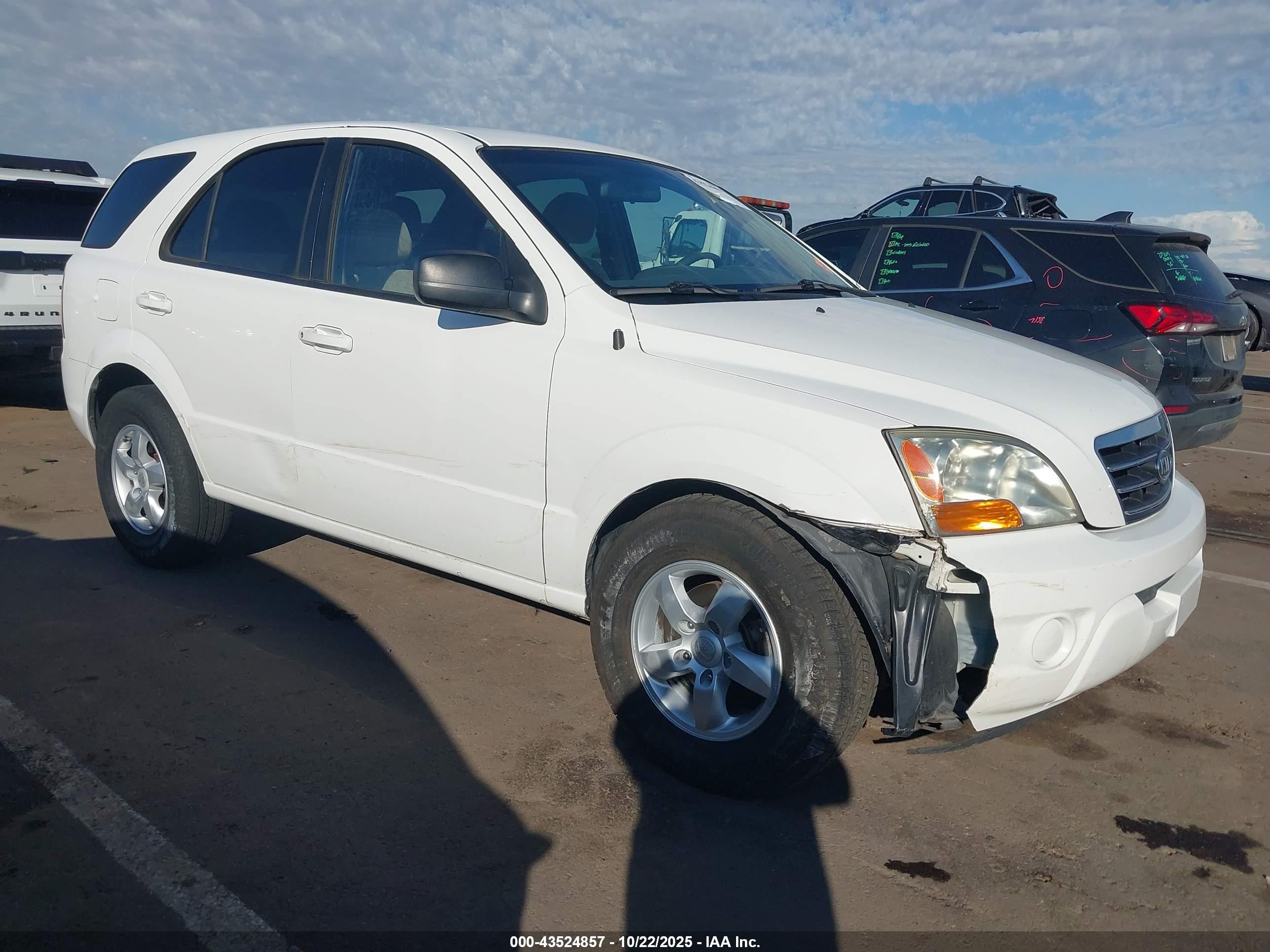 2008 Kia Sorento Lx Base White vin: KNDJD735885802528