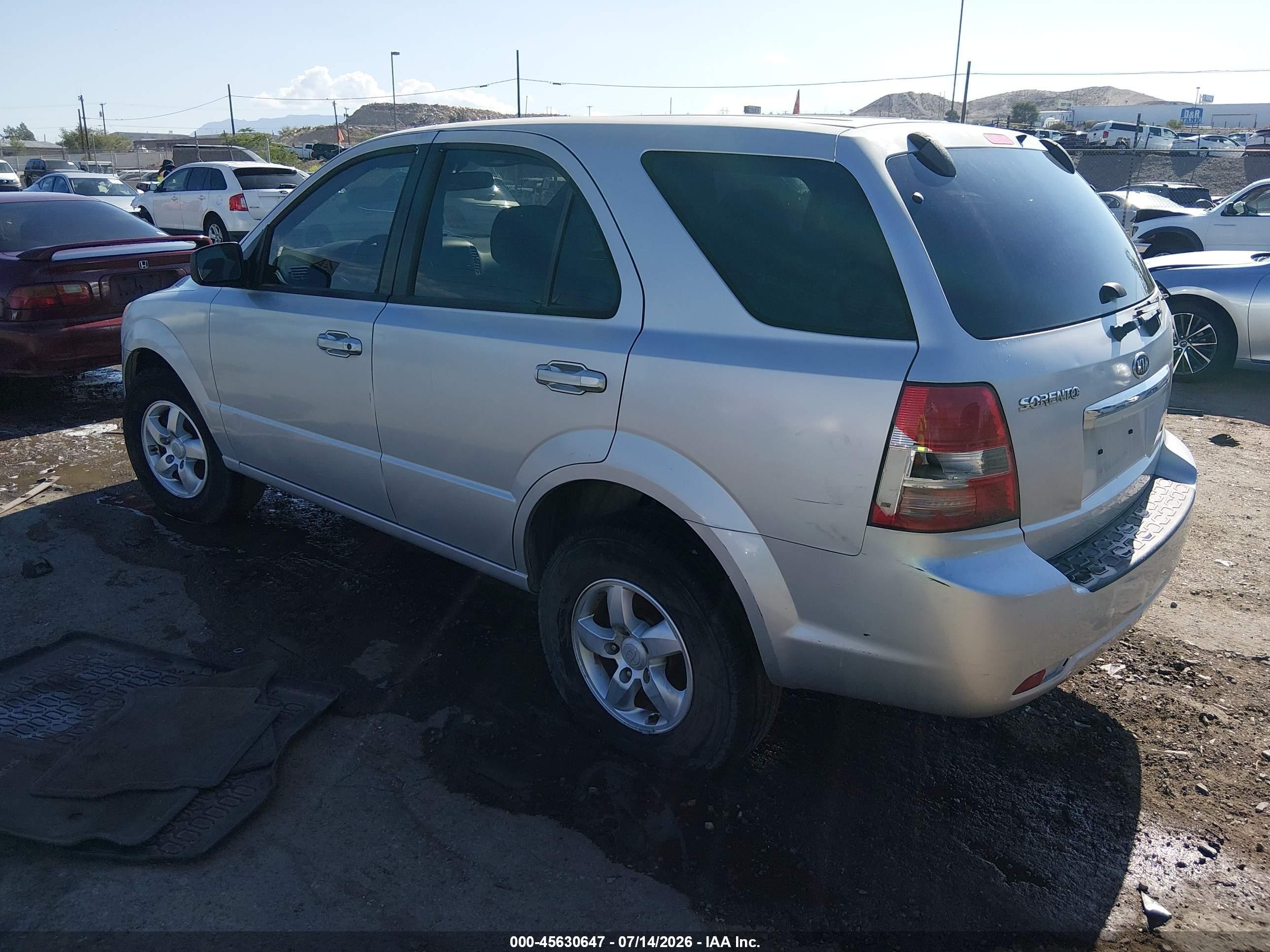 2008 Kia Sorento Lx Base Silver vin: KNDJD735885811858