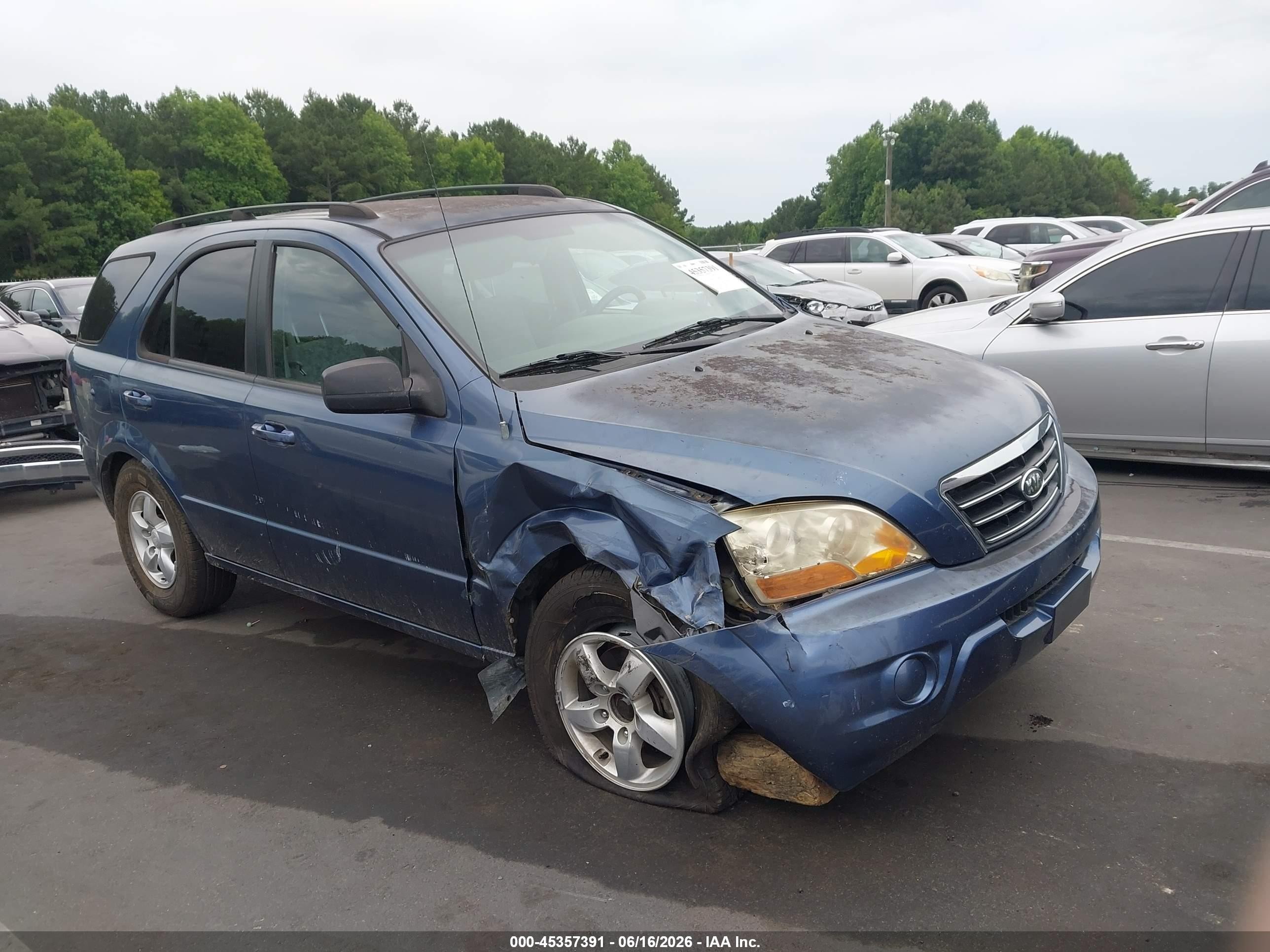 2008 Kia Sorento Lx Blue vin: KNDJD735X85777521