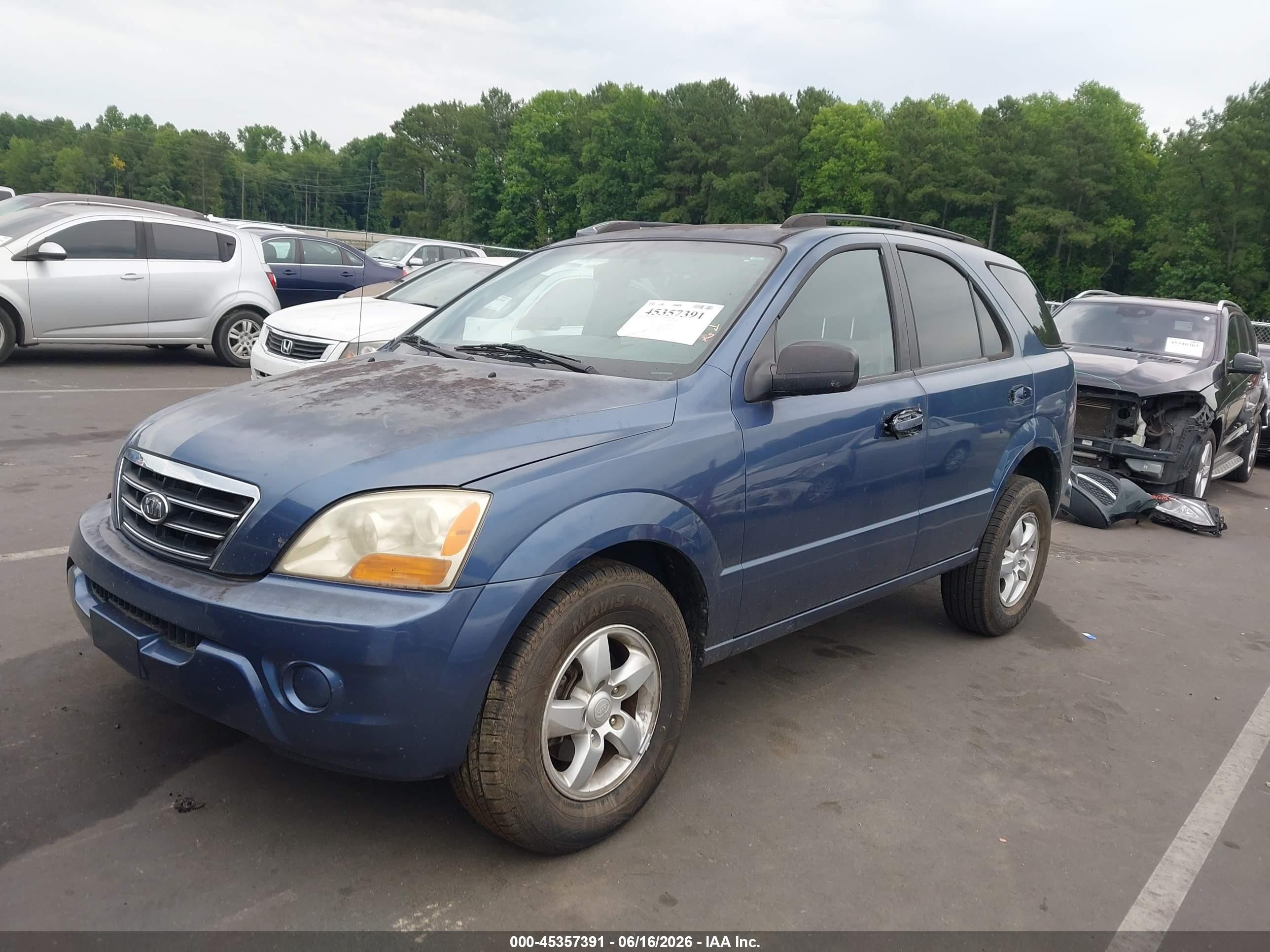 2008 Kia Sorento Lx Blue vin: KNDJD735X85777521