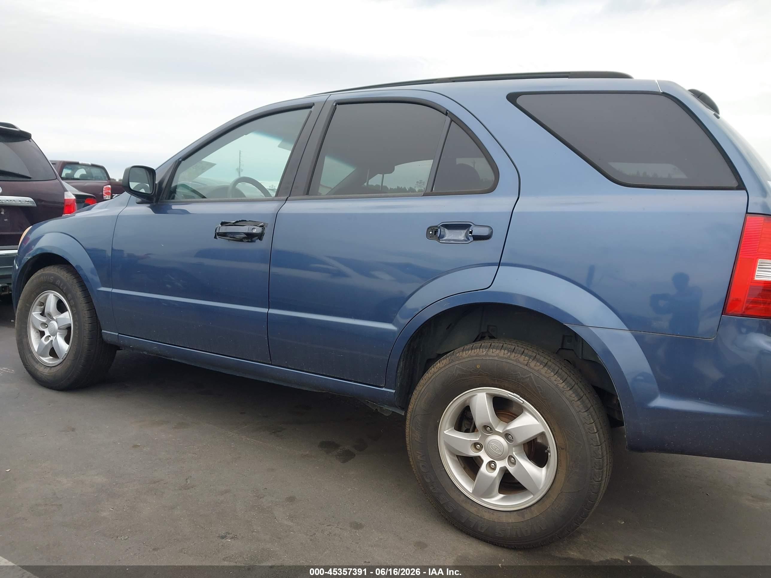 2008 Kia Sorento Lx Blue vin: KNDJD735X85777521