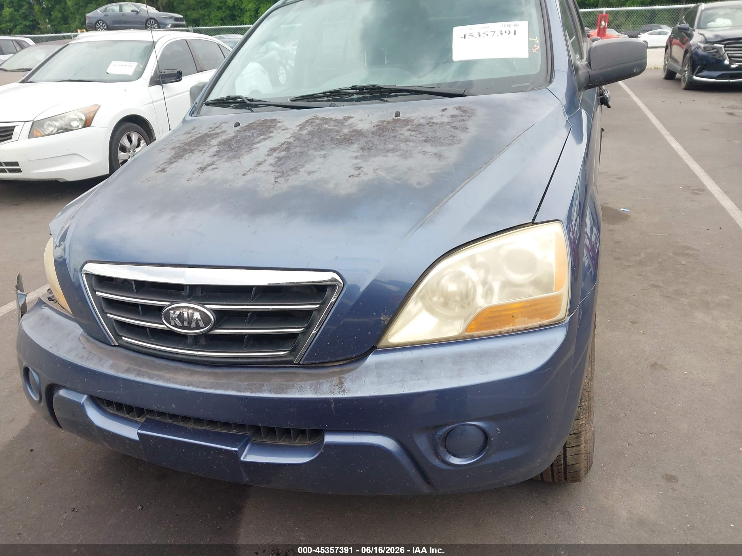 2008 Kia Sorento Lx Blue vin: KNDJD735X85777521