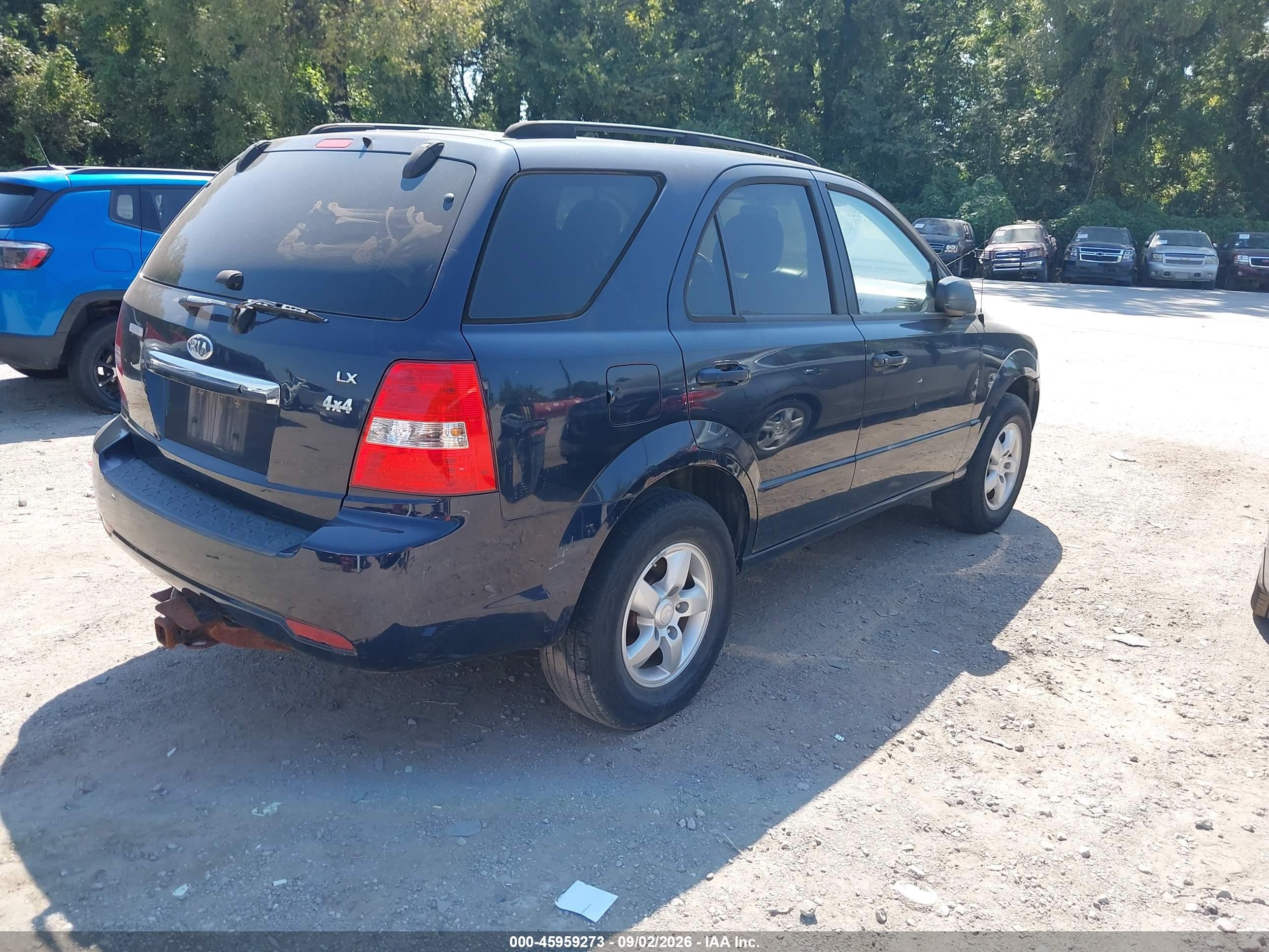 2008 Kia Sorento Lx Black vin: KNDJD735X85829908