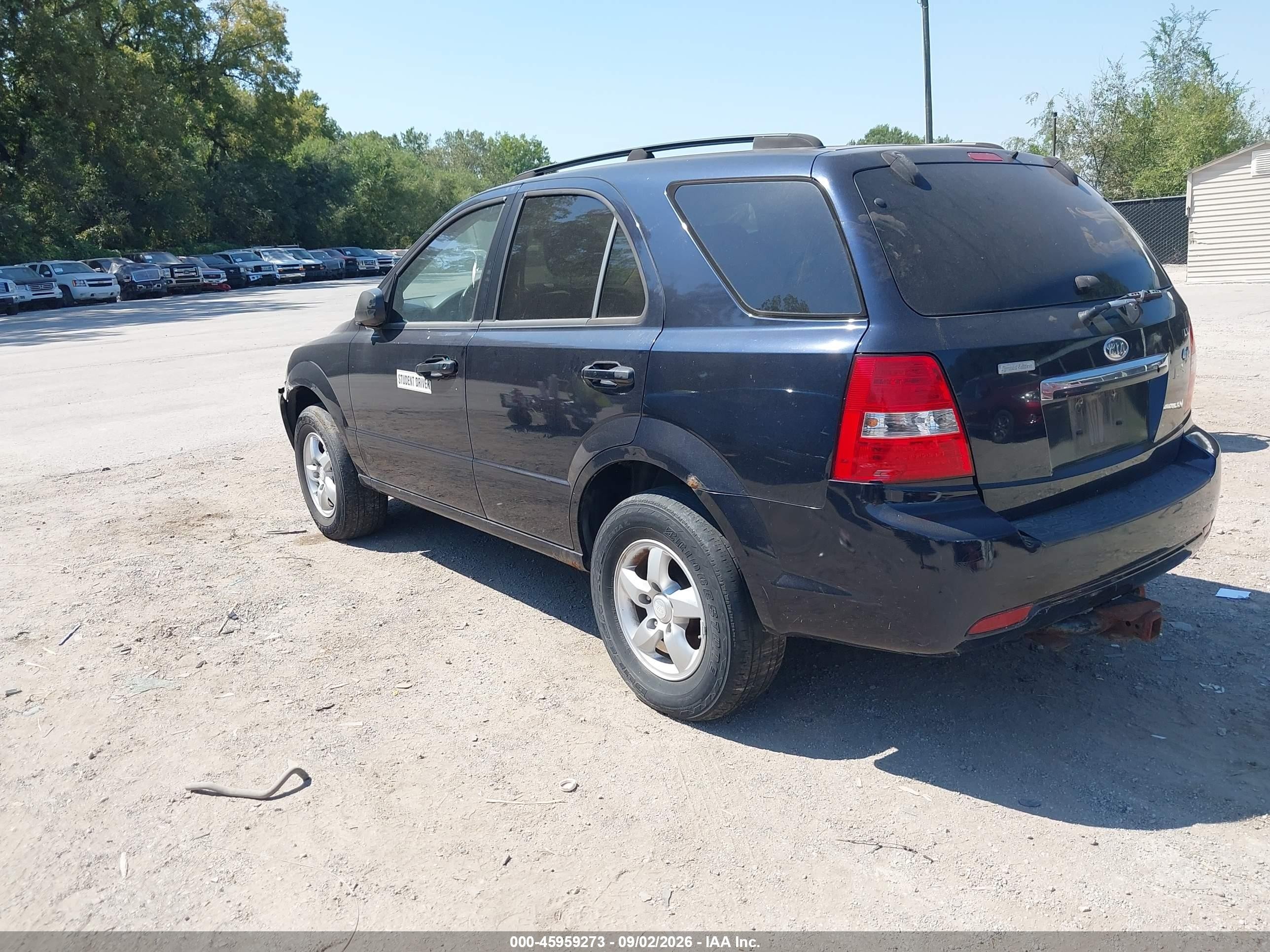 2008 Kia Sorento Lx Black vin: KNDJD735X85829908