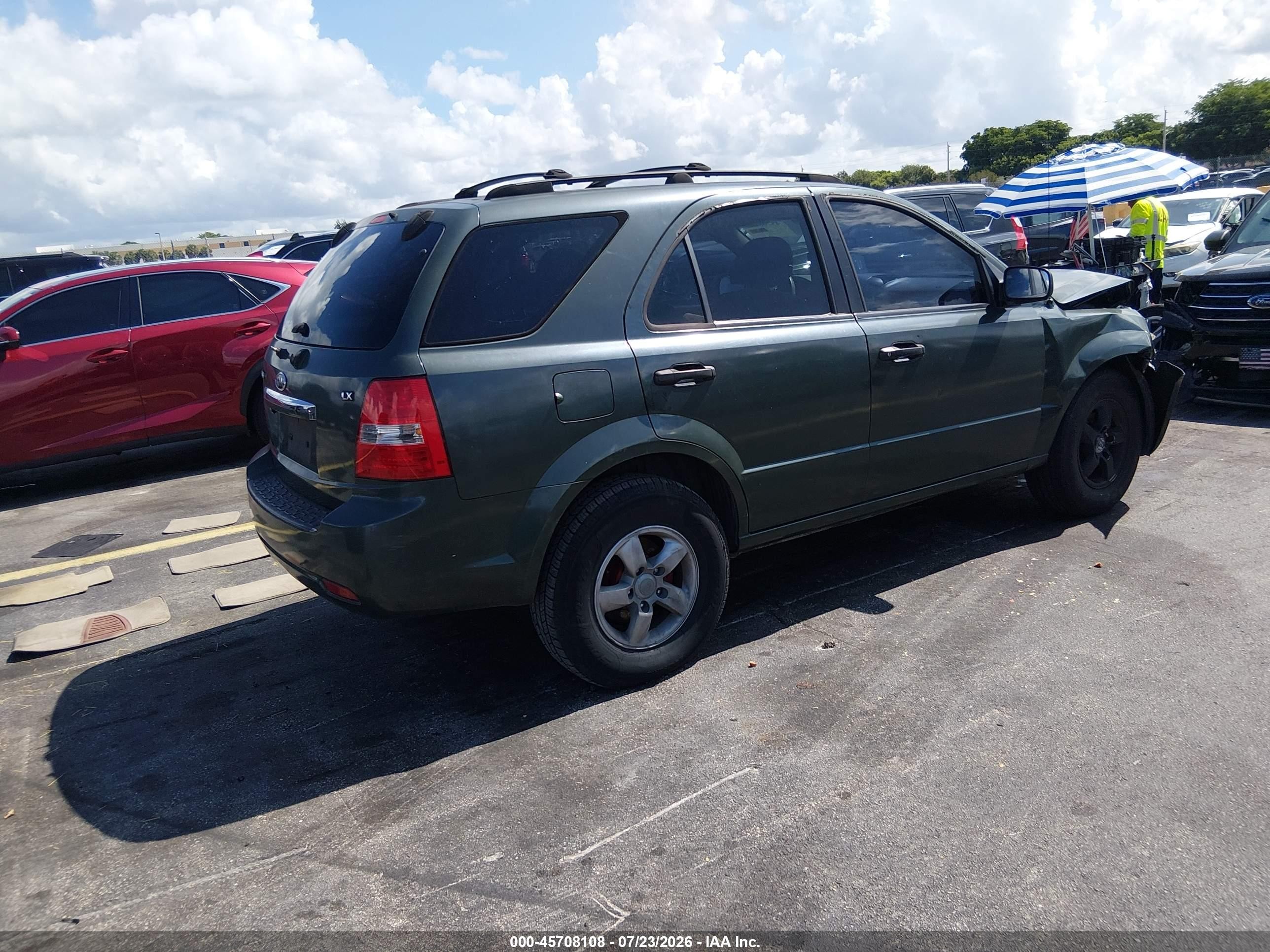 2007 Kia Sorento Lx Green vin: KNDJD736175702147