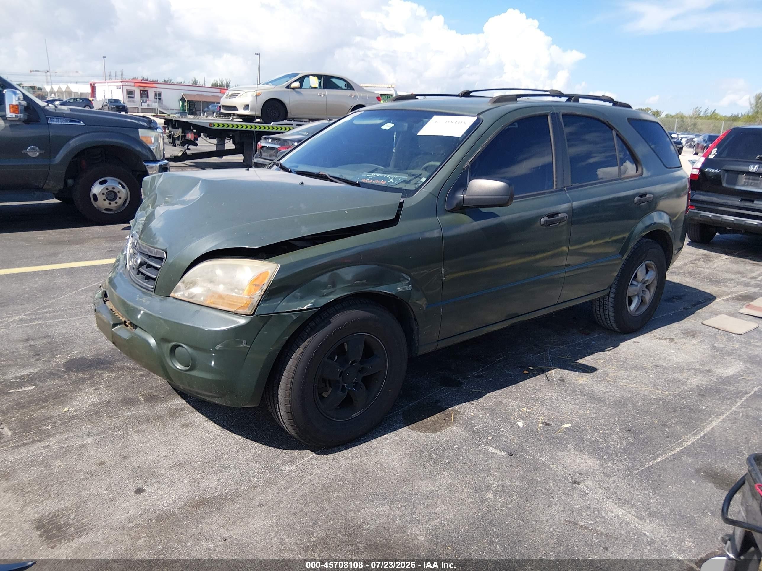 2007 Kia Sorento Lx Green vin: KNDJD736175702147