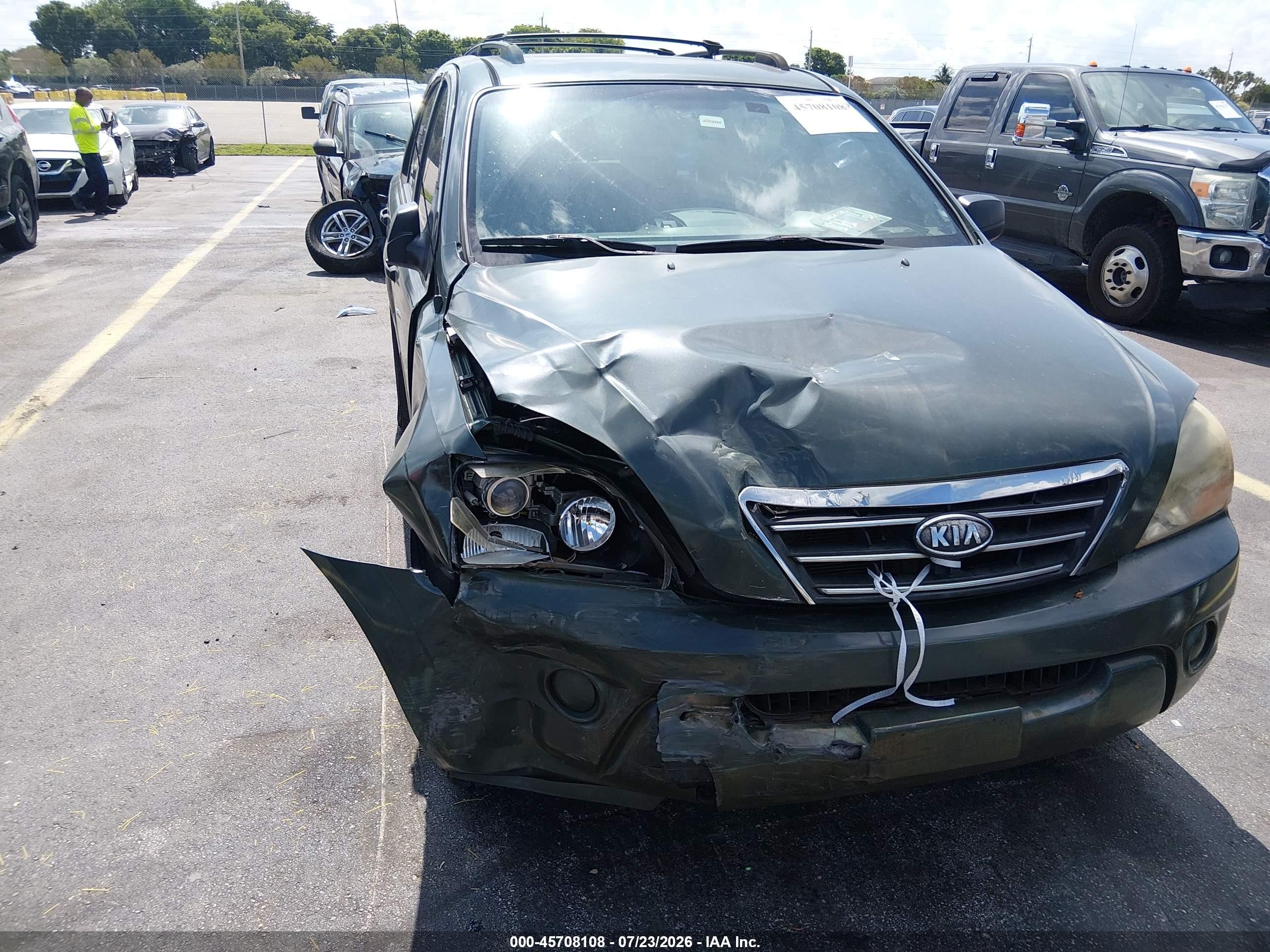 2007 Kia Sorento Lx Green vin: KNDJD736175702147