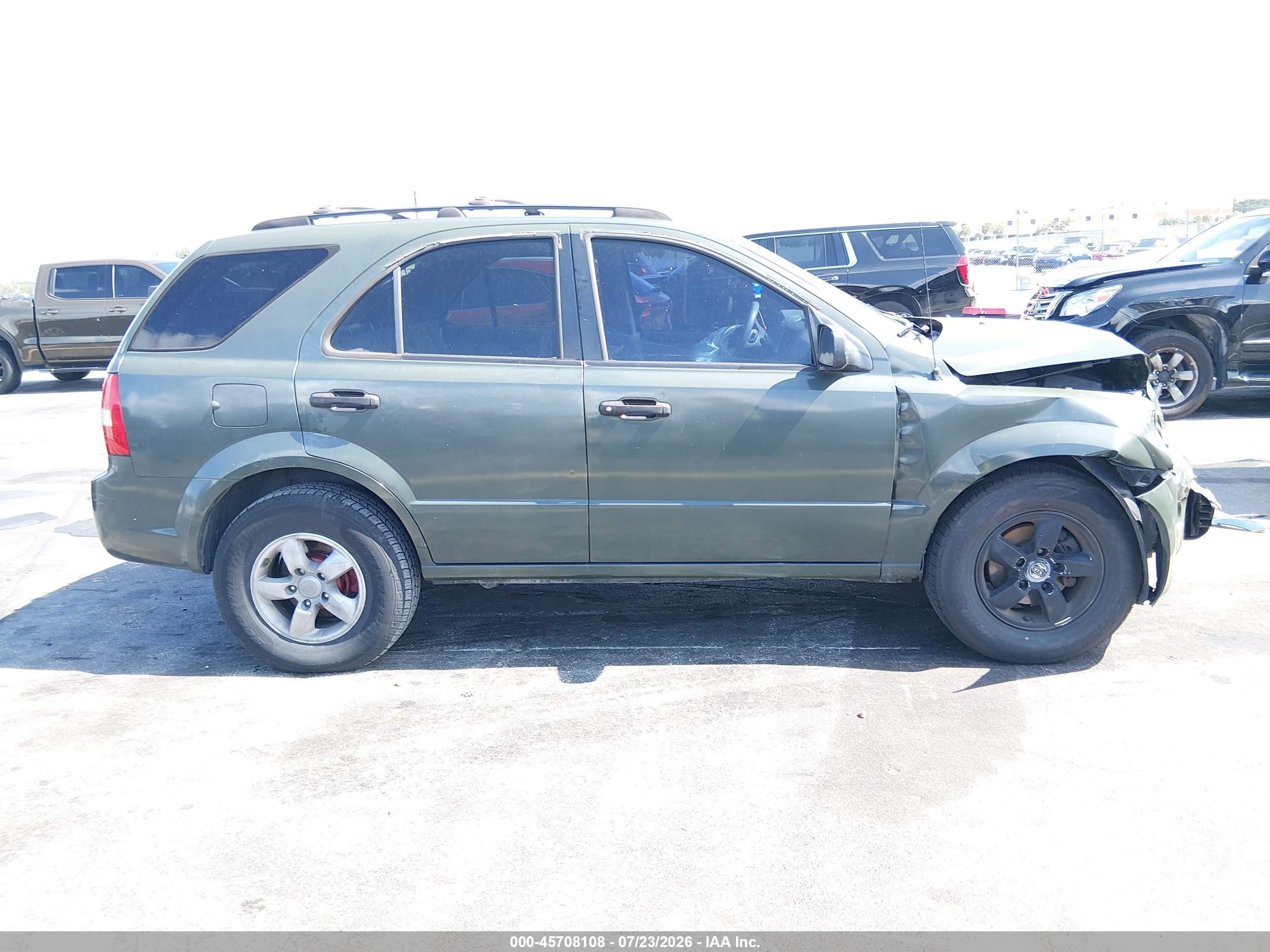 2007 Kia Sorento Lx Green vin: KNDJD736175702147
