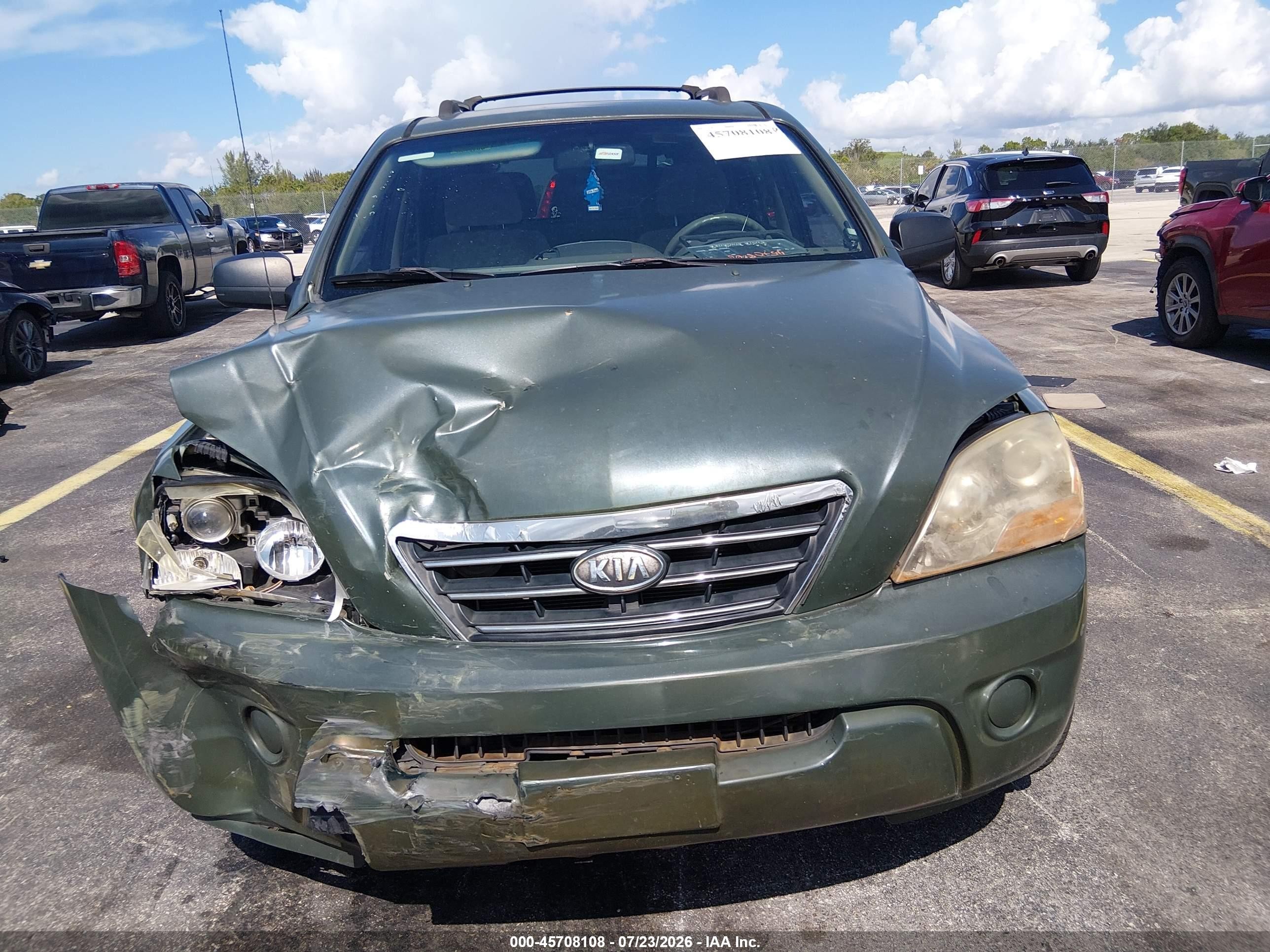 2007 Kia Sorento Lx Green vin: KNDJD736175702147