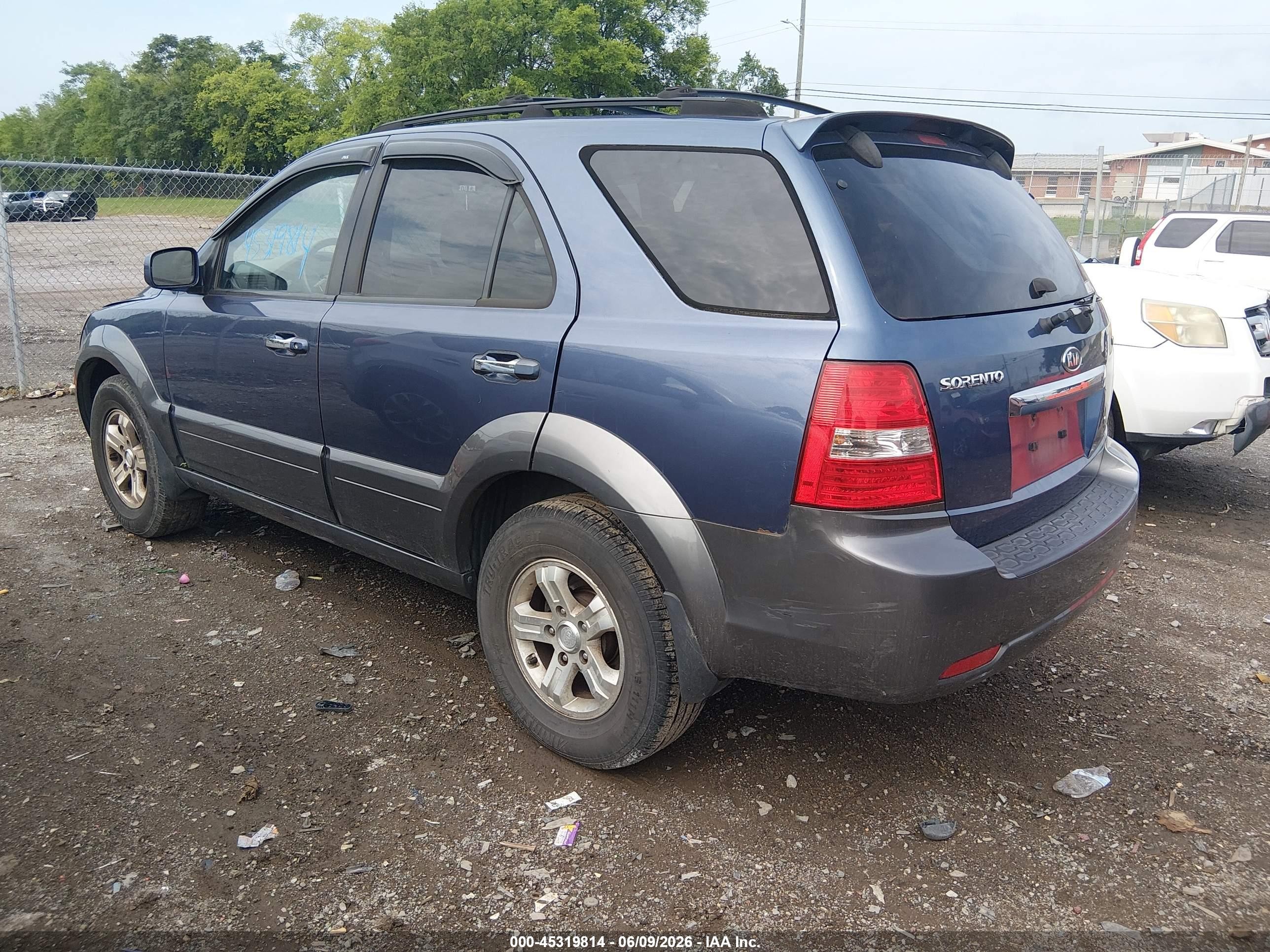 2007 Kia Sorento Ex Blue vin: KNDJD736175706103