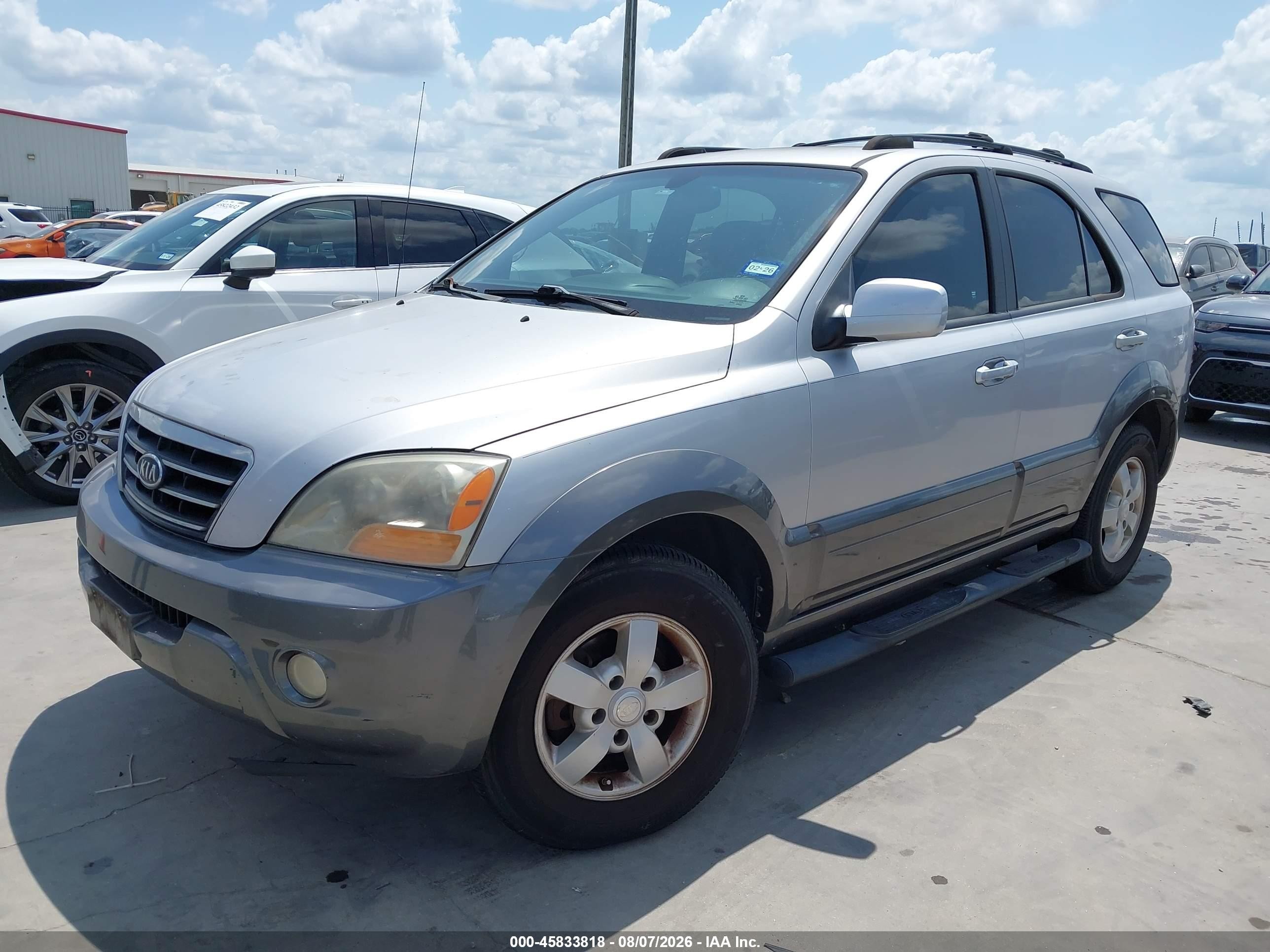 2007 Kia Sorento Ex Silver vin: KNDJD736375666543