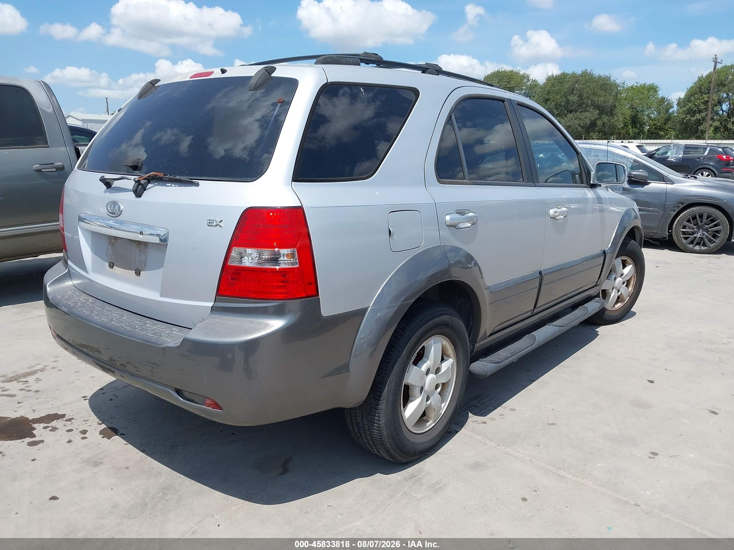 2007 Kia Sorento Ex Silver vin: KNDJD736375666543