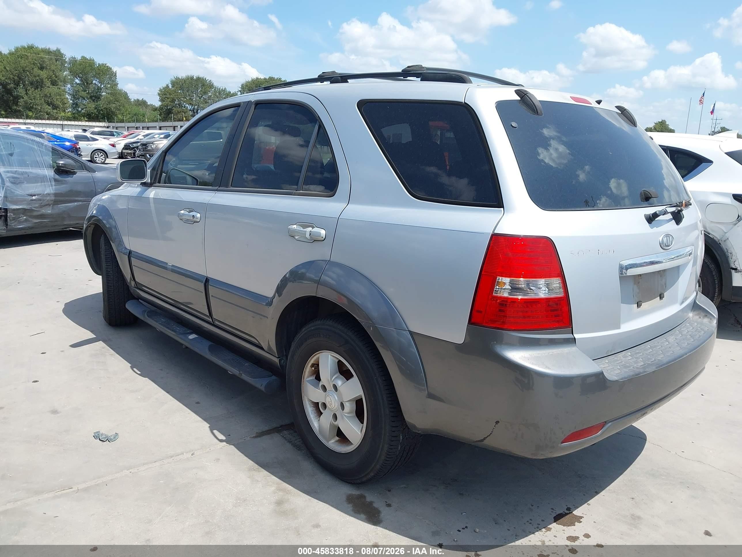 2007 Kia Sorento Ex Silver vin: KNDJD736375666543