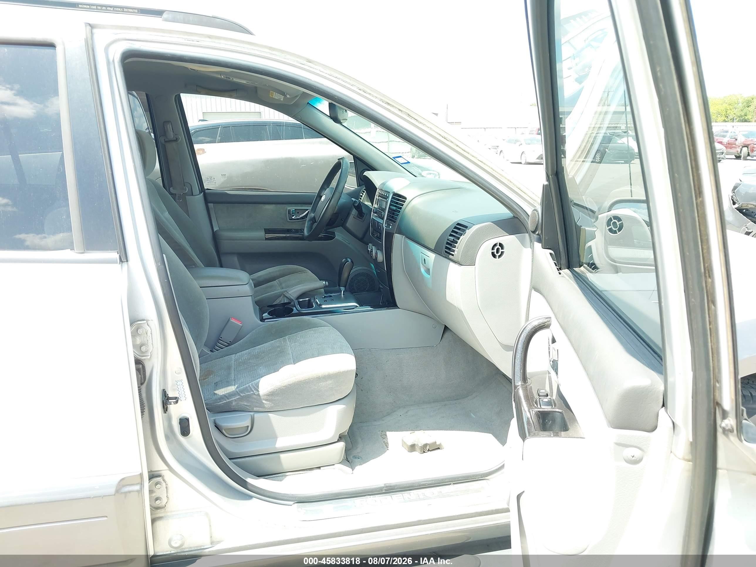 2007 Kia Sorento Ex Silver vin: KNDJD736375666543