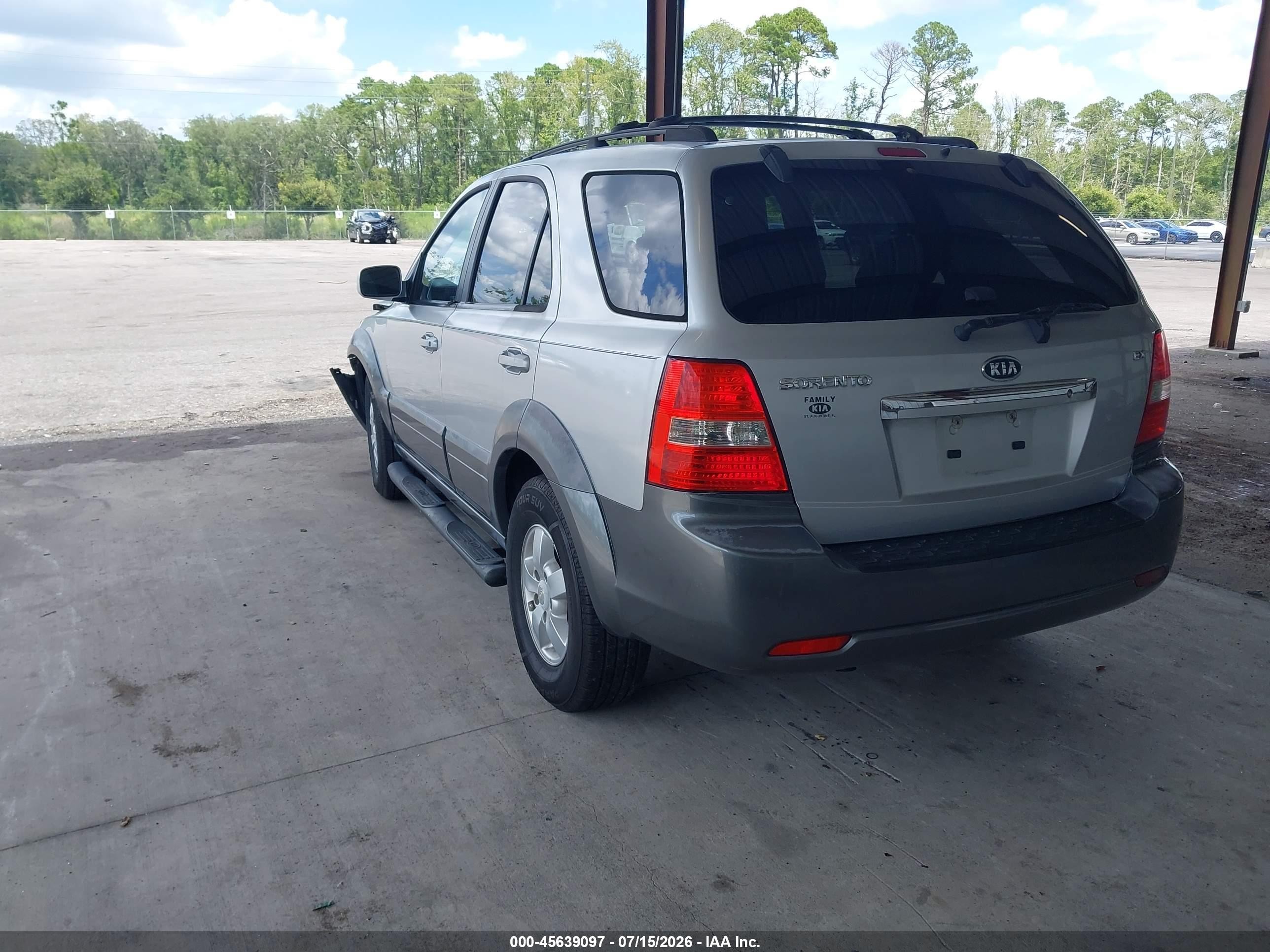 2007 Kia Sorento Ex Silver vin: KNDJD736375704479