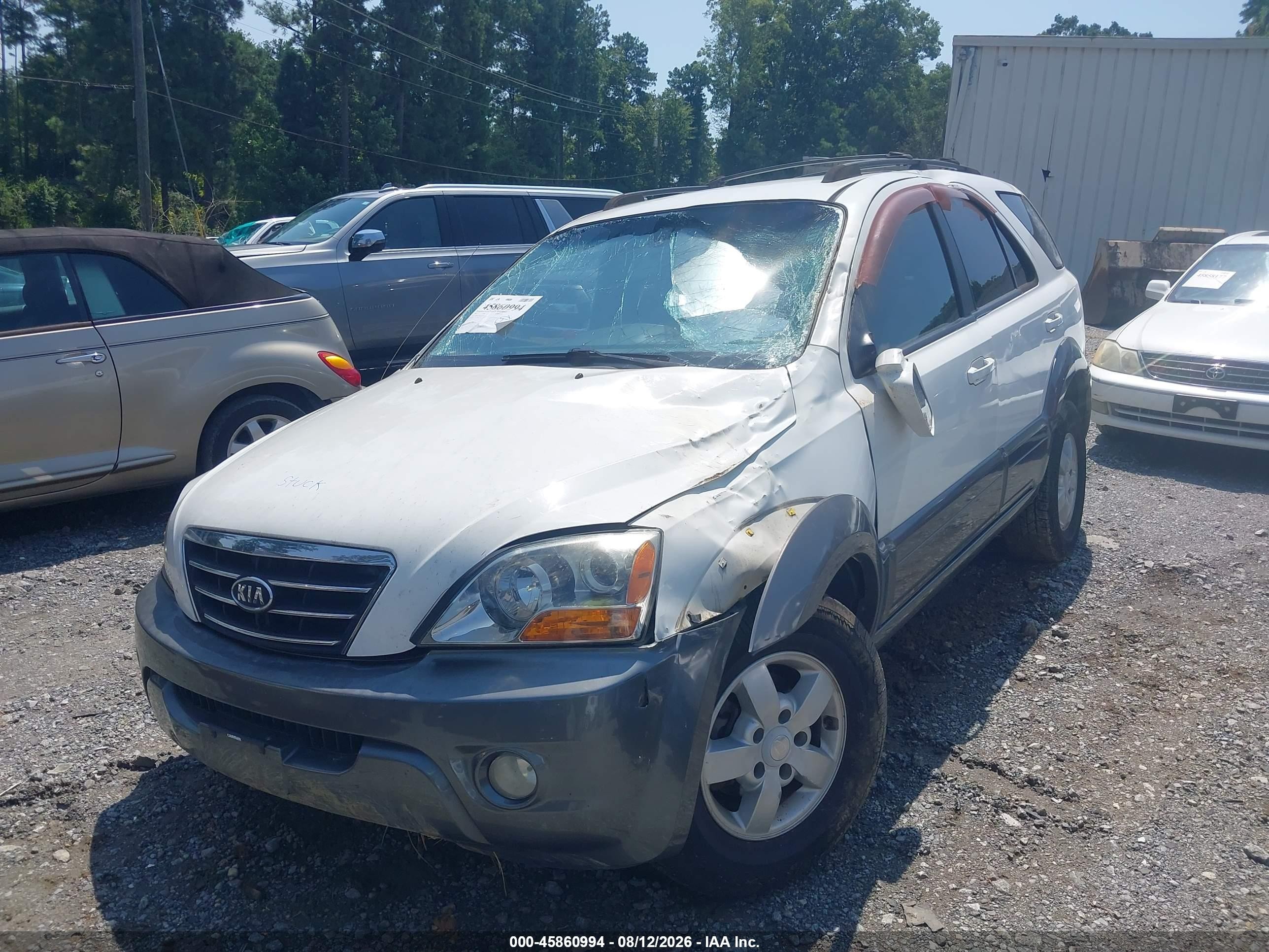 2007 Kia Sorento Ex Белый vin: KNDJD736375706765