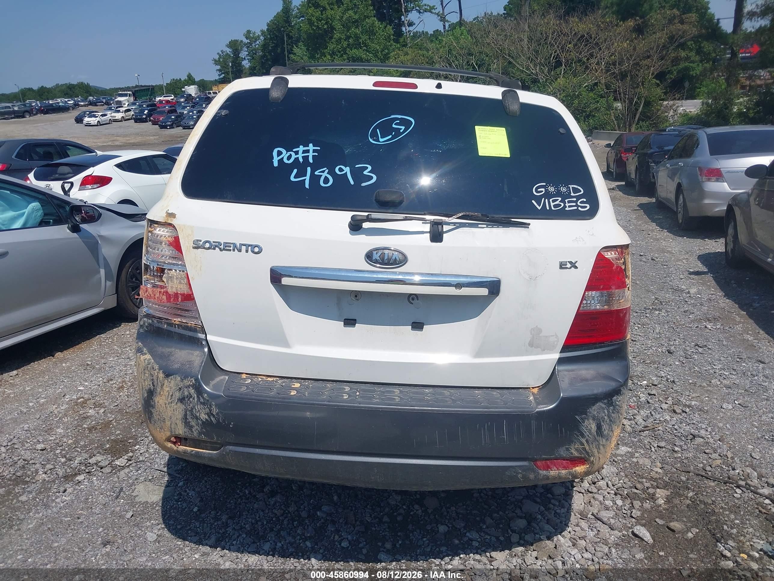 2007 Kia Sorento Ex Белый vin: KNDJD736375706765
