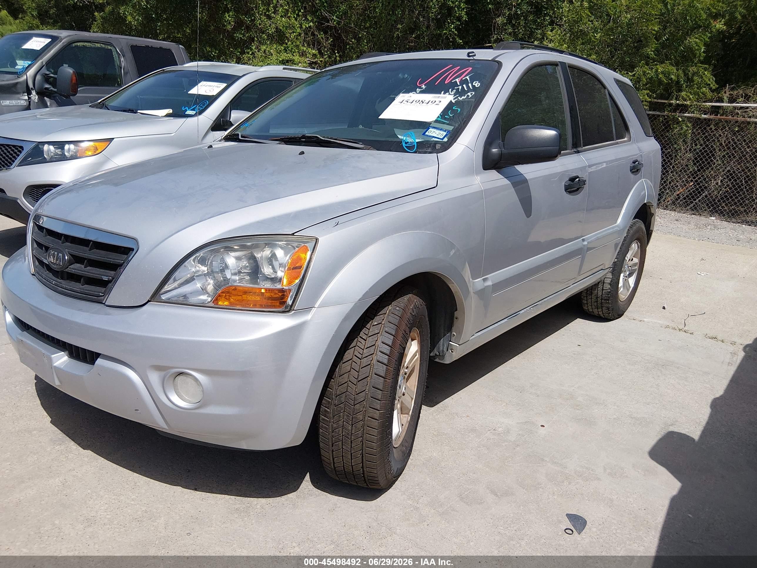2007 Kia Sorento Ex Silver vin: KNDJD736475667118
