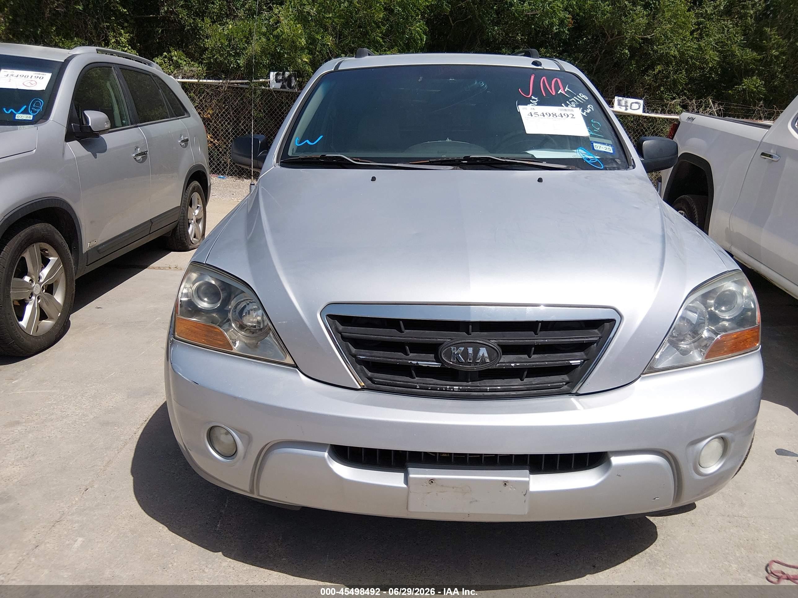 2007 Kia Sorento Ex Silver vin: KNDJD736475667118