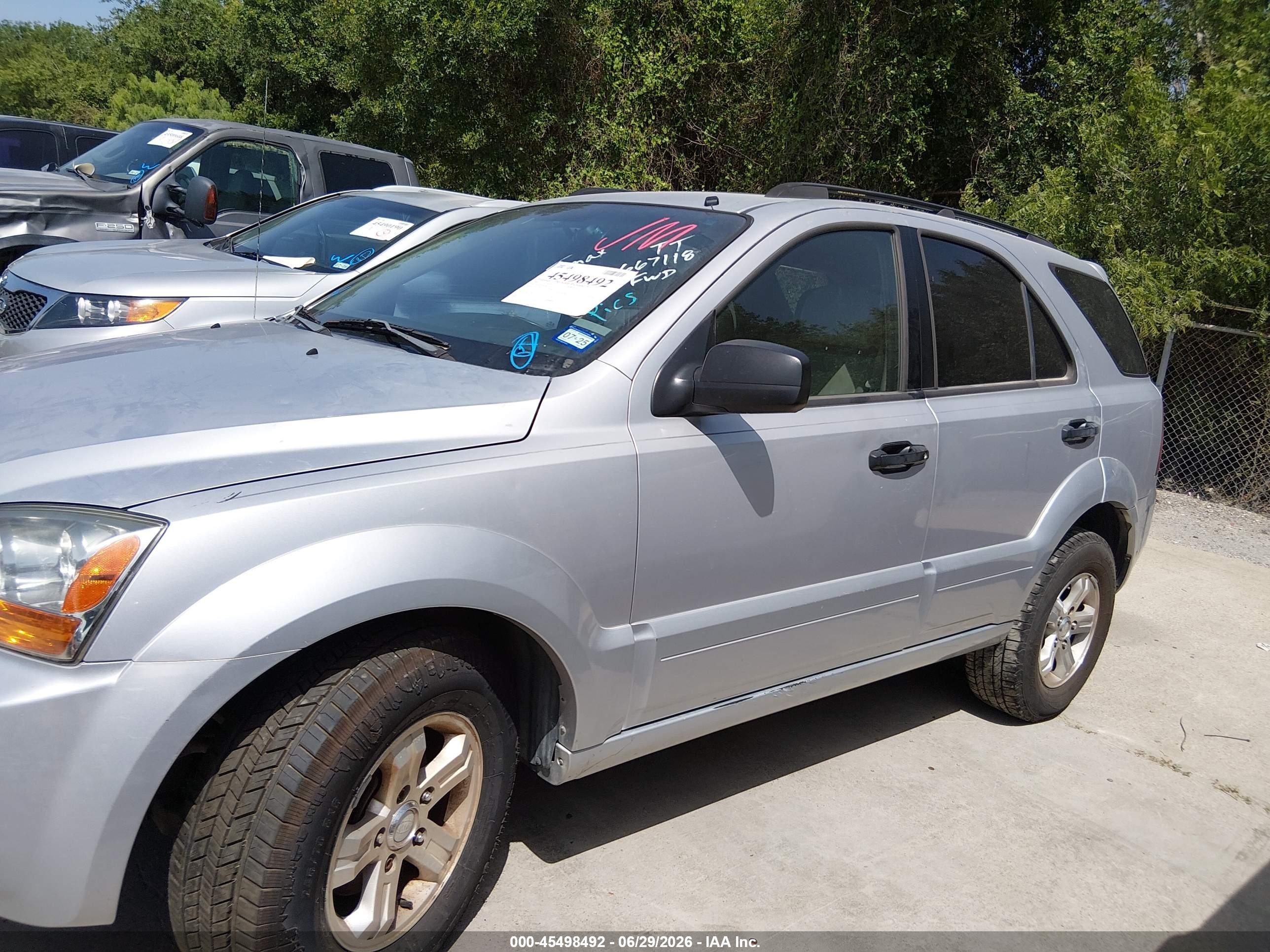 2007 Kia Sorento Ex Silver vin: KNDJD736475667118