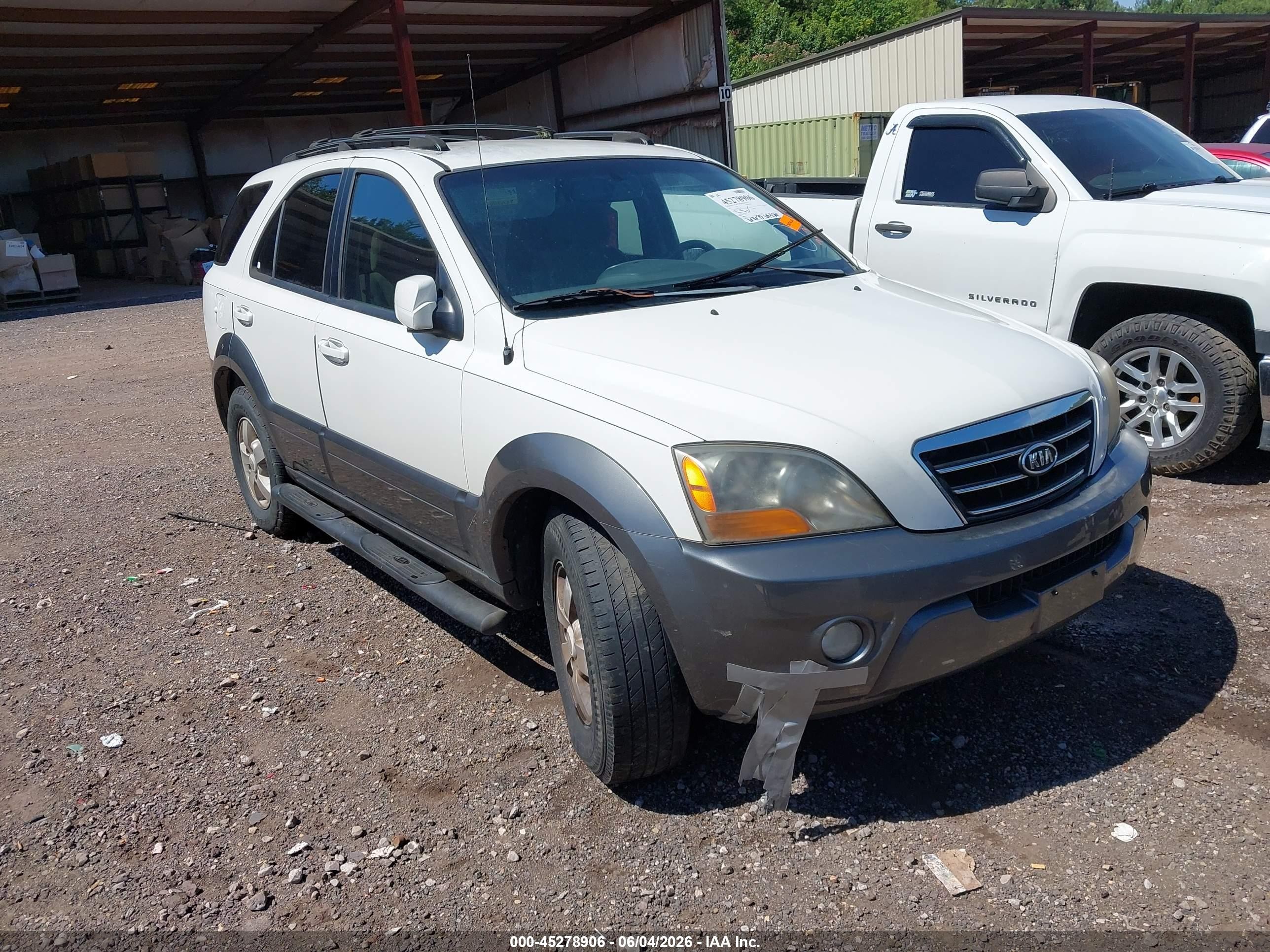 2007 Kia Sorento Ex White vin: KNDJD736475713417