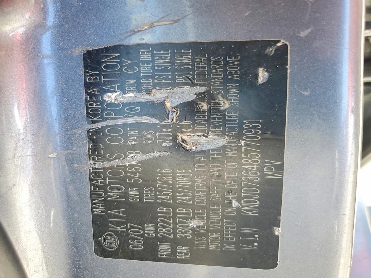 2008 Kia Sorento Ex Gray vin: KNDJD736485770931