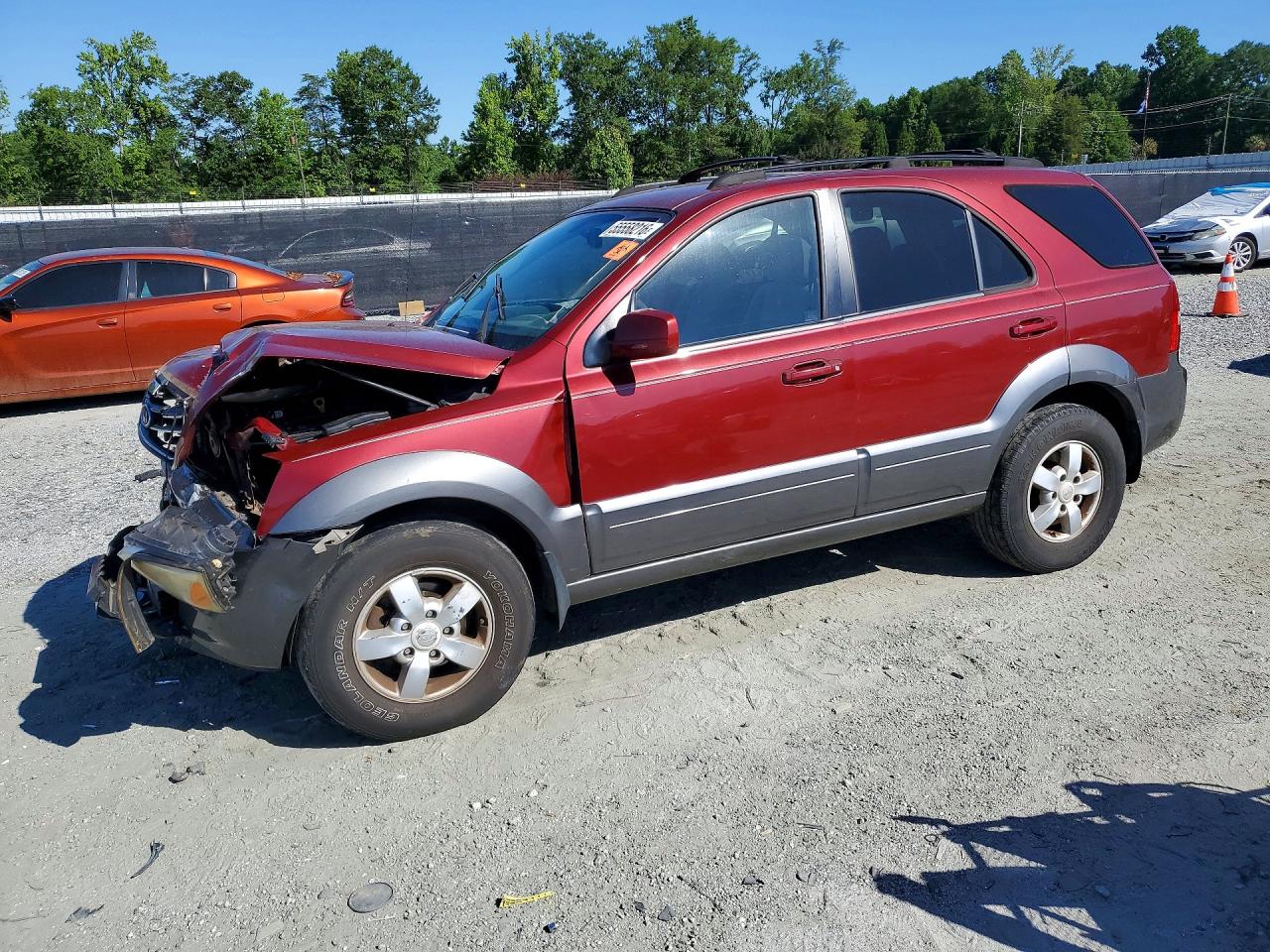 2007 Kia Sorento Base Красный vin: KNDJD736575711076