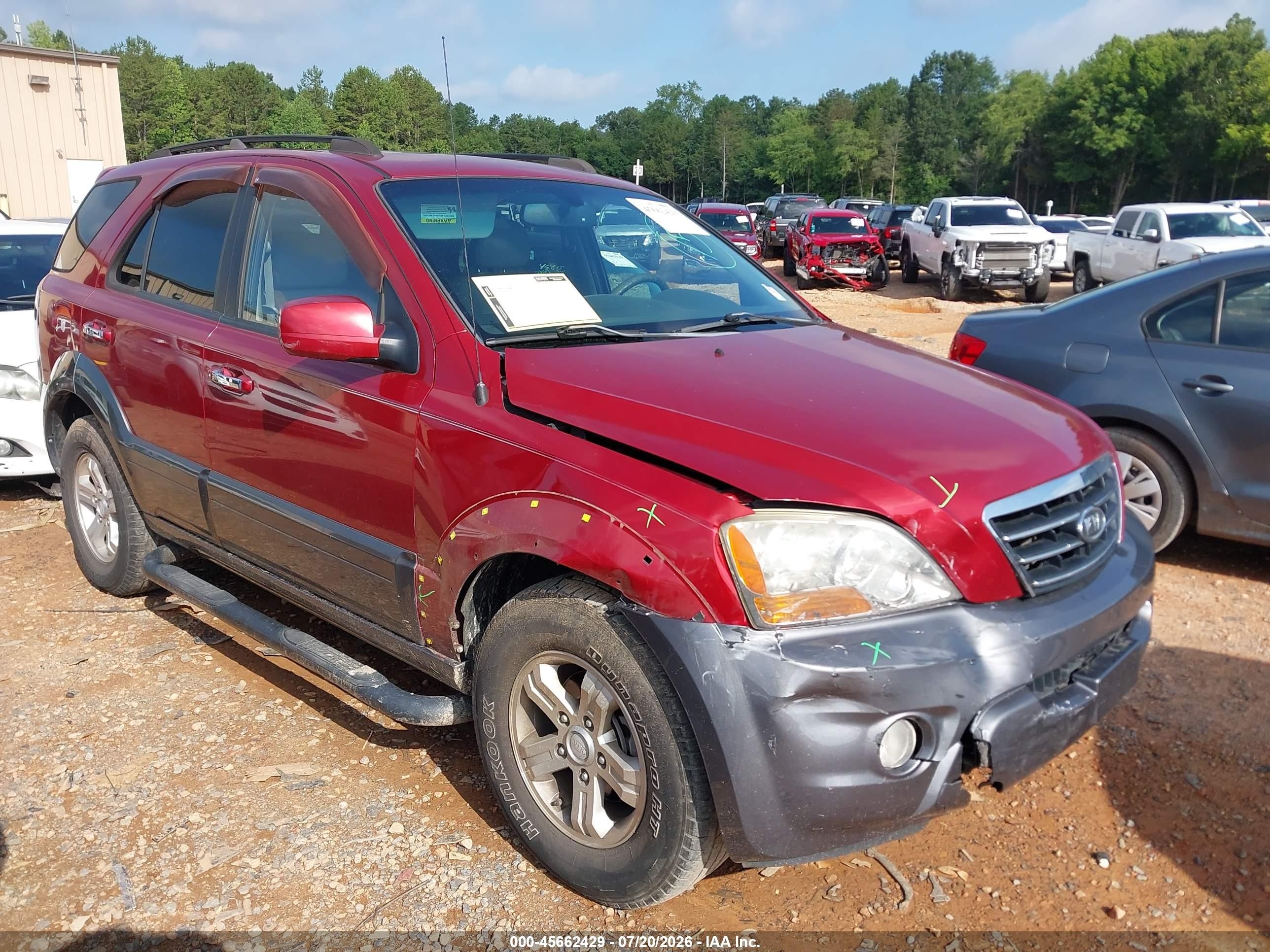 2008 Kia Sorento Ex Red vin: KNDJD736885841645
