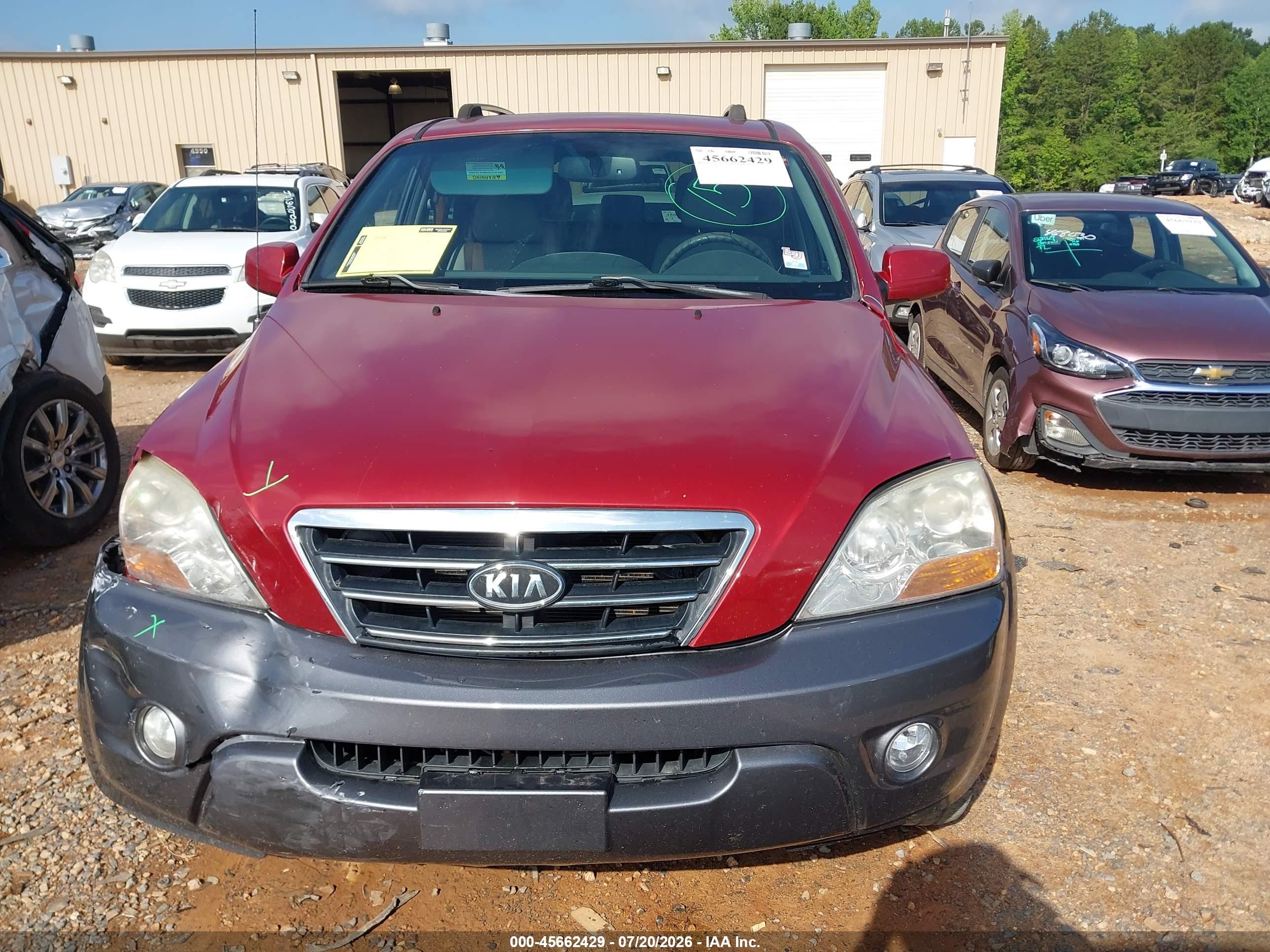 2008 Kia Sorento Ex Red vin: KNDJD736885841645