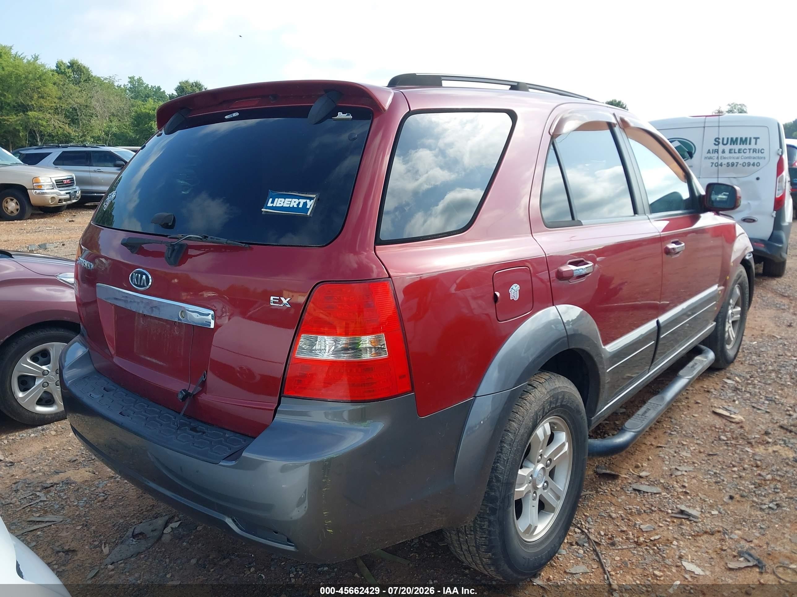 2008 Kia Sorento Ex Red vin: KNDJD736885841645